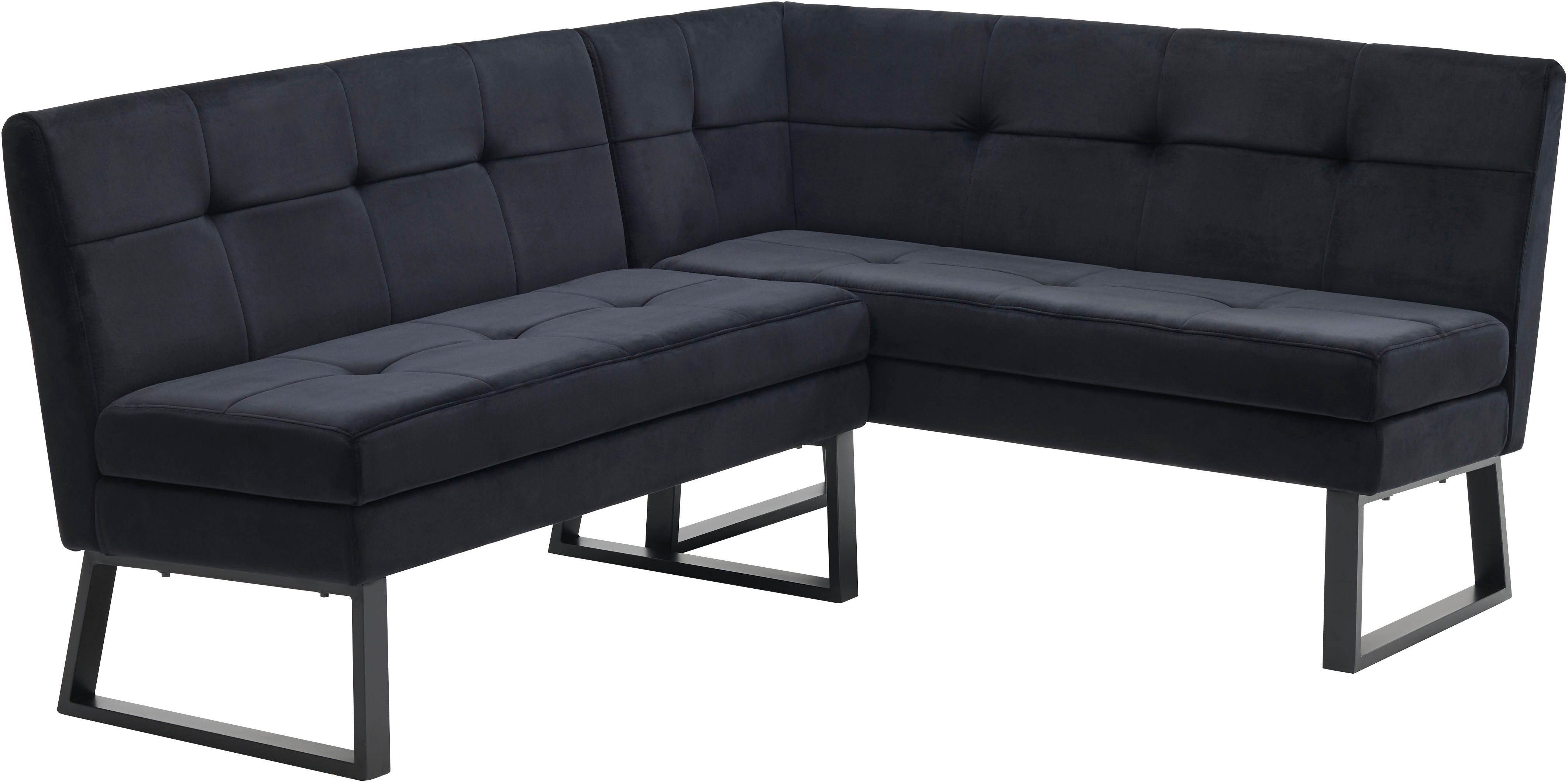 Home affaire Eckbank Geranie, Sitzbank, Essbank, pflegeleichter Strukturstoff, Eckbank inkl. Stauraum, Pulverbeschichtetes Metallgestell