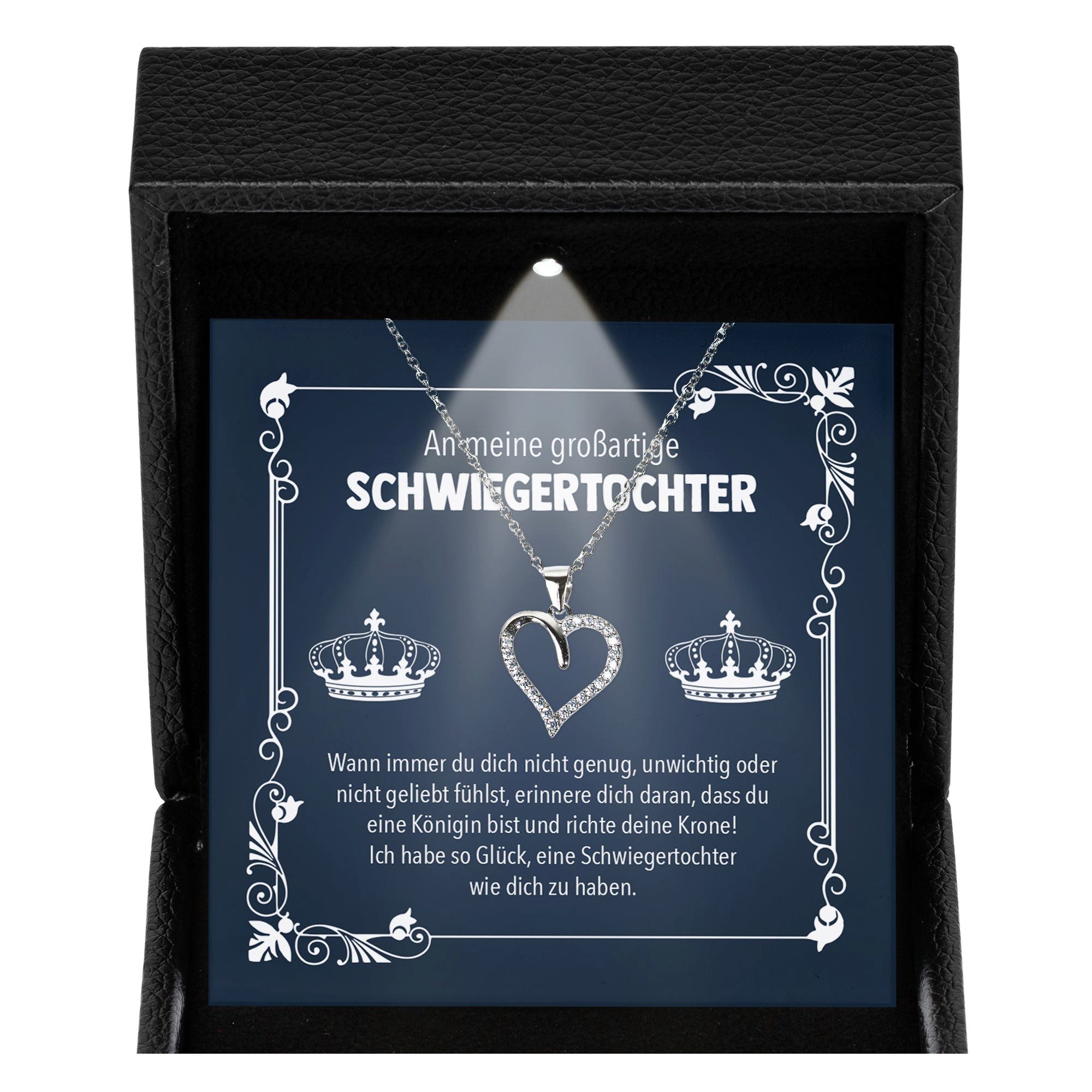 Valentinstagsgeschenk 22Feels Schmuckset Königin Schwiegertochter Geschenk Hochzeit Damen Frauen Halskette (Geschenkset), Silber 925/000, Geschenkset