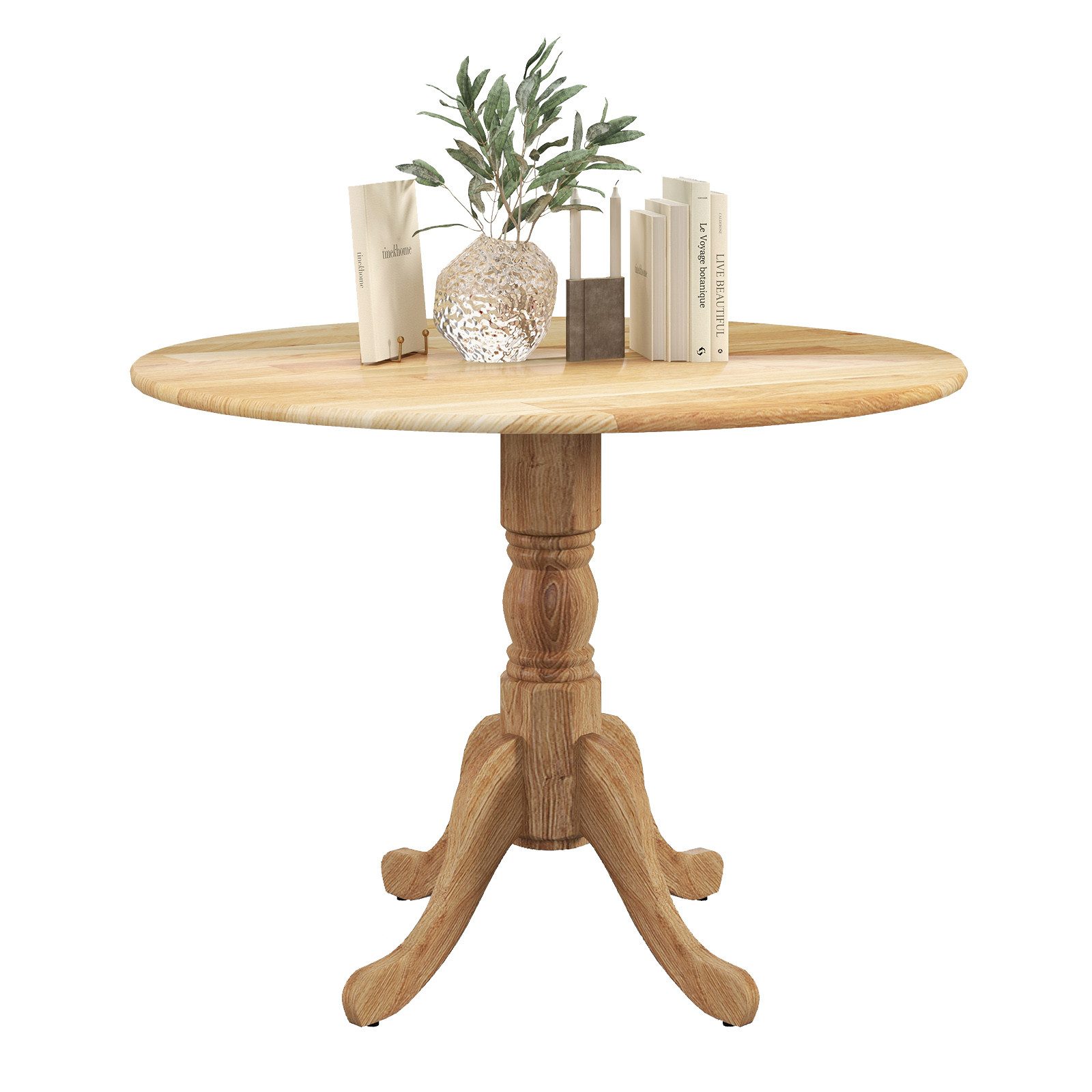 COSTWAY Esstisch, Runder Küchentisch aus Massivholz, 100 × 73 cm, Natur günstig online kaufen