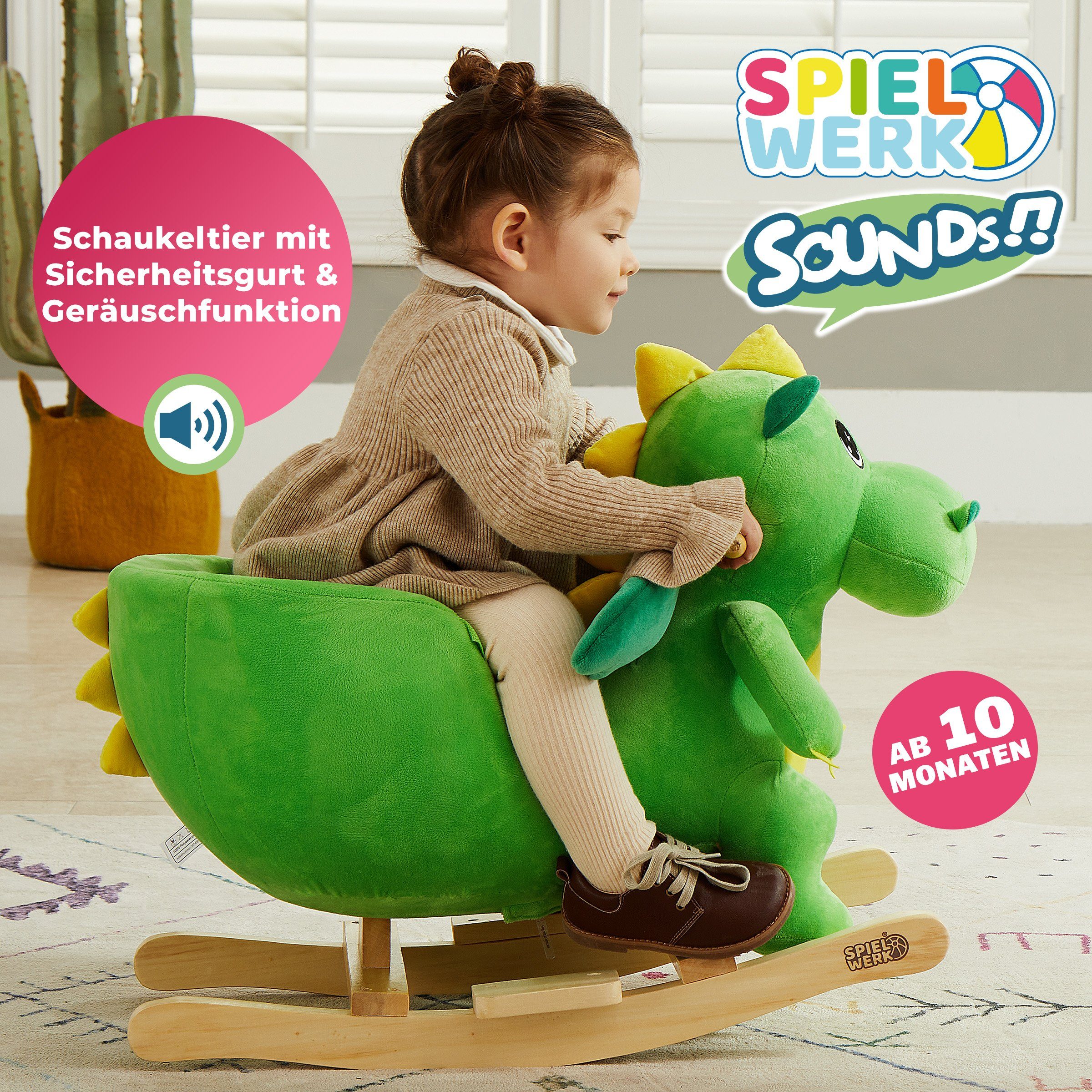 Deuba Schaukeltier Dino, Dinosaurier Schaukeltier Schaukelpferd günstig online kaufen