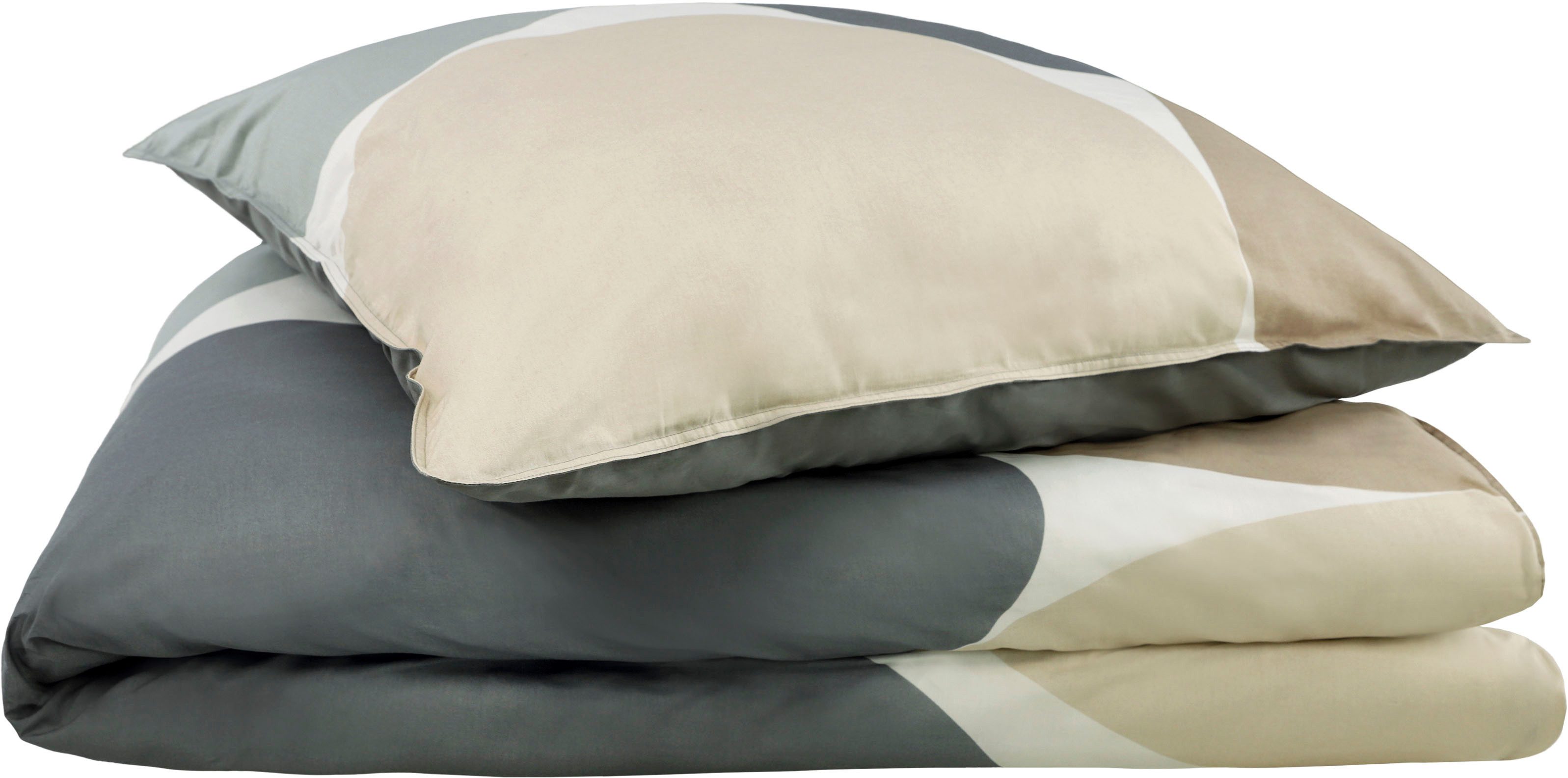 SCHÖNER WOHNEN-Kollektion Wendebettwäsche Pebble, Renforcé, 2 teilig, aus reiner Baumwolle und kleinem Stehsaum
