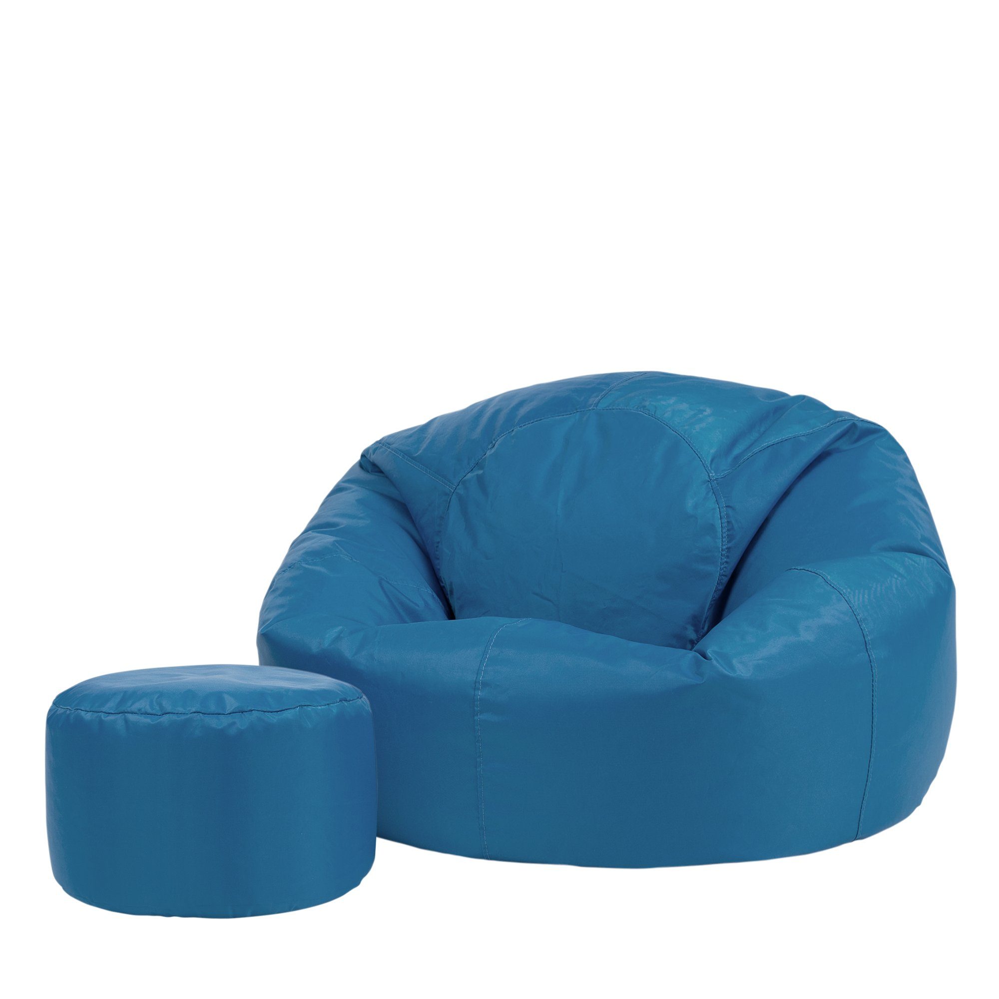 Veeva Sitzsack Klassischer Sitzsack Outdoor mit Sitzpouf blaugrün