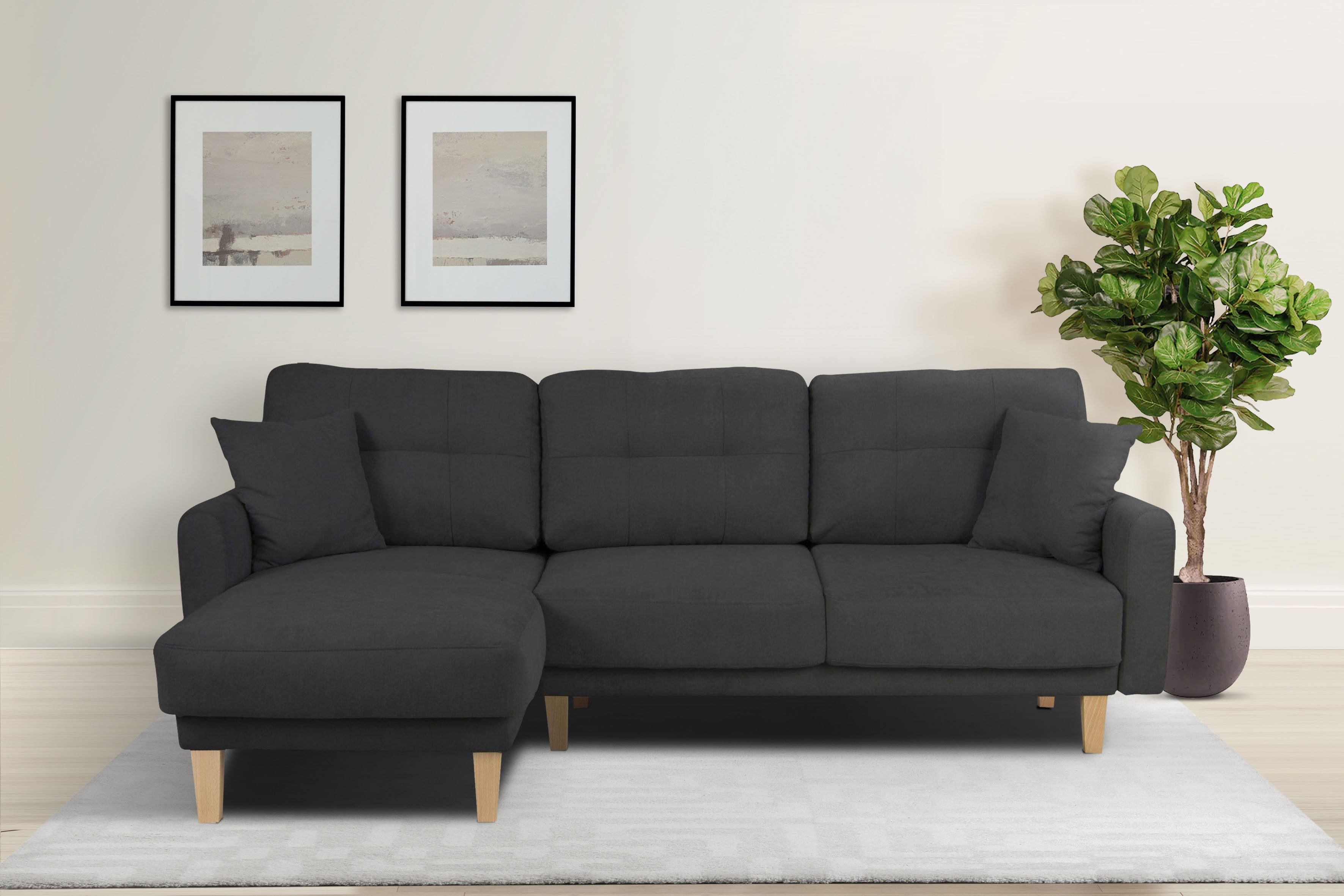 Home affaire Ecksofa "TRIPLO optionale Schlafsofa mit Bettkasten, Maße B/T/ günstig online kaufen