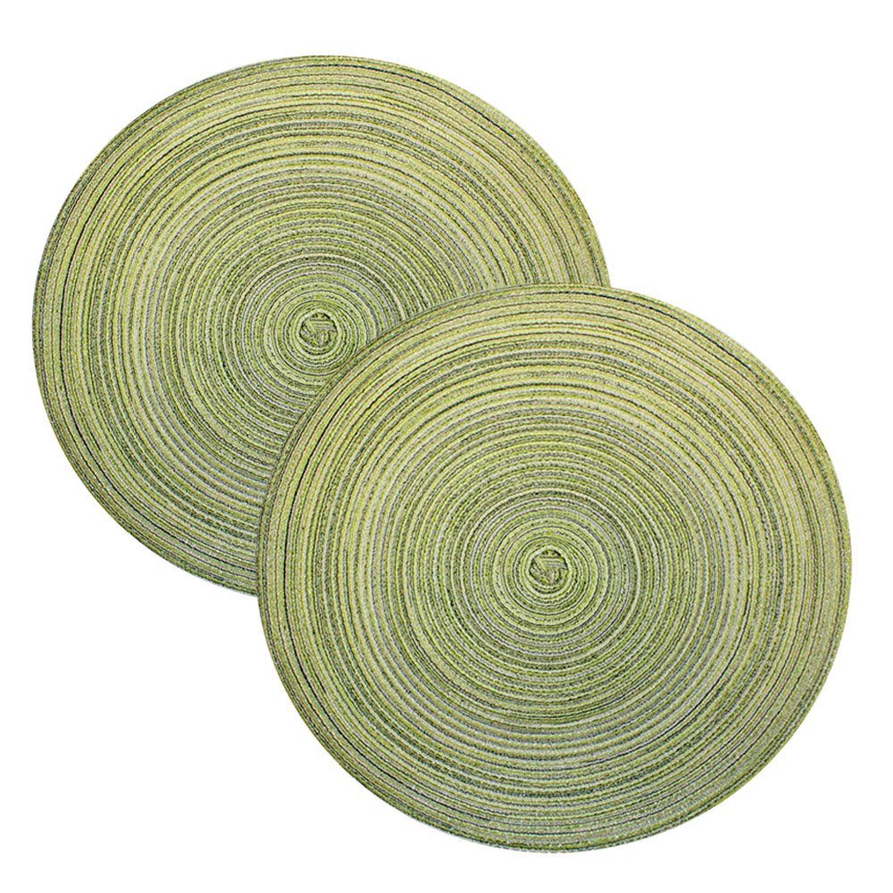 Haus und Deko Platzset 2er Set Platzset abwischbar rund ca. 40 cm Tischset Untersetzer melier, (2-St)