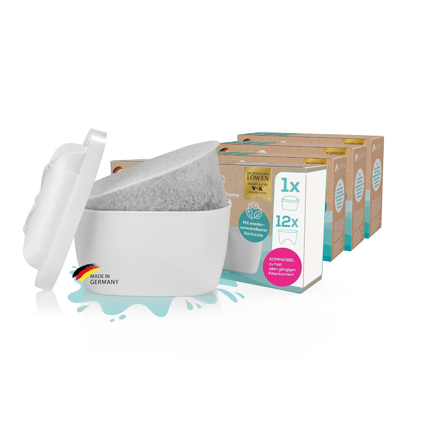 Yucona Wasserfilter Starter-Kit - Kartusche mit 12 Фільтриtaschen