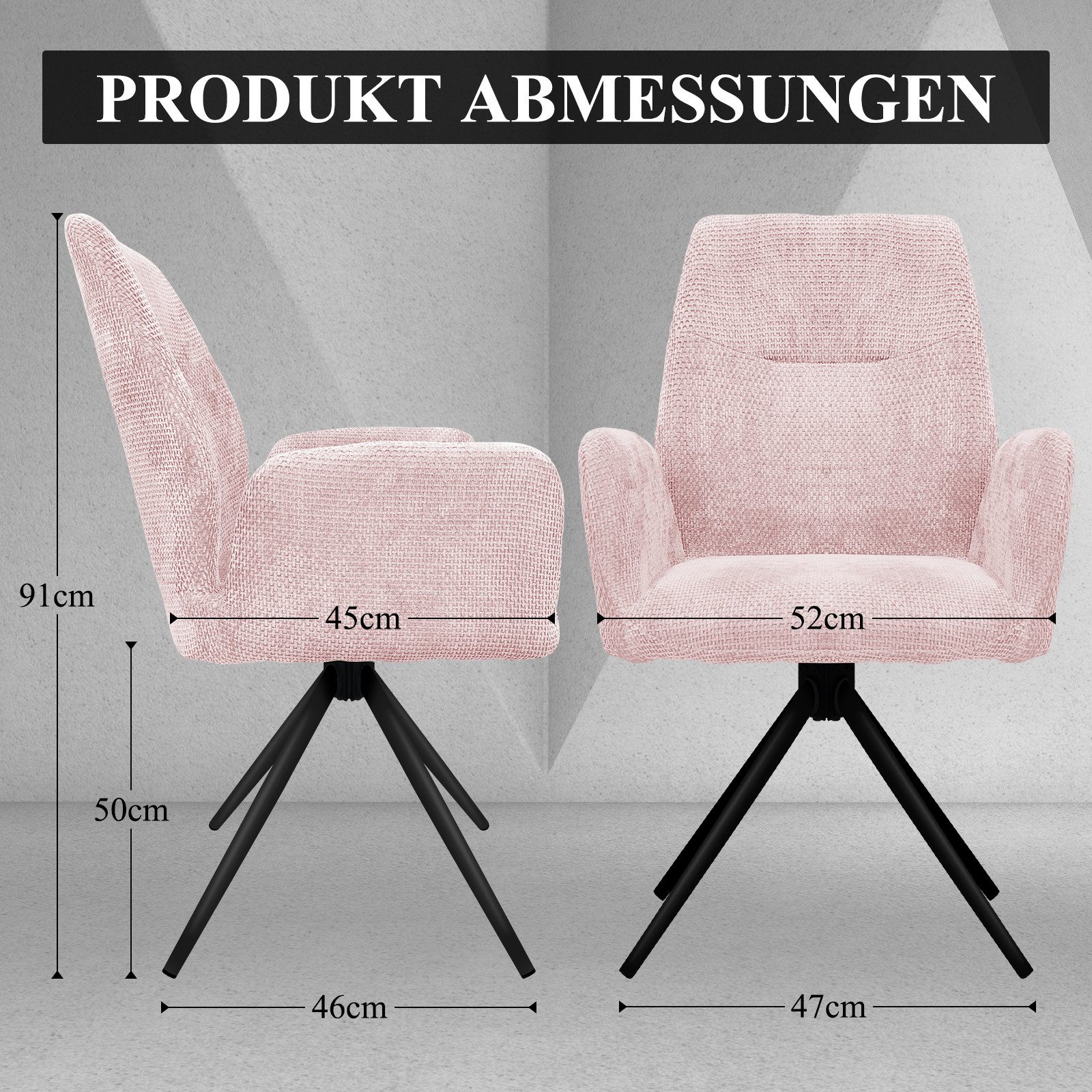 HOMELUX Polsterstuhl 360° Drehbar Esszimmerstühle 4er Set, Küchenstuhl, Stü günstig online kaufen