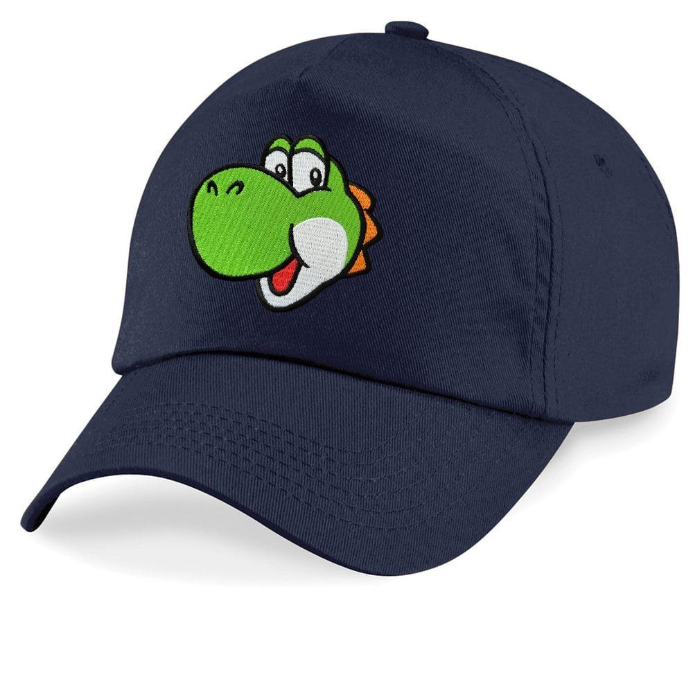 Blondie & Brownie Baseball Cap Kinder Yoshi face Stick Patch Mario Luigi Peach Super Nintendo Navyblau