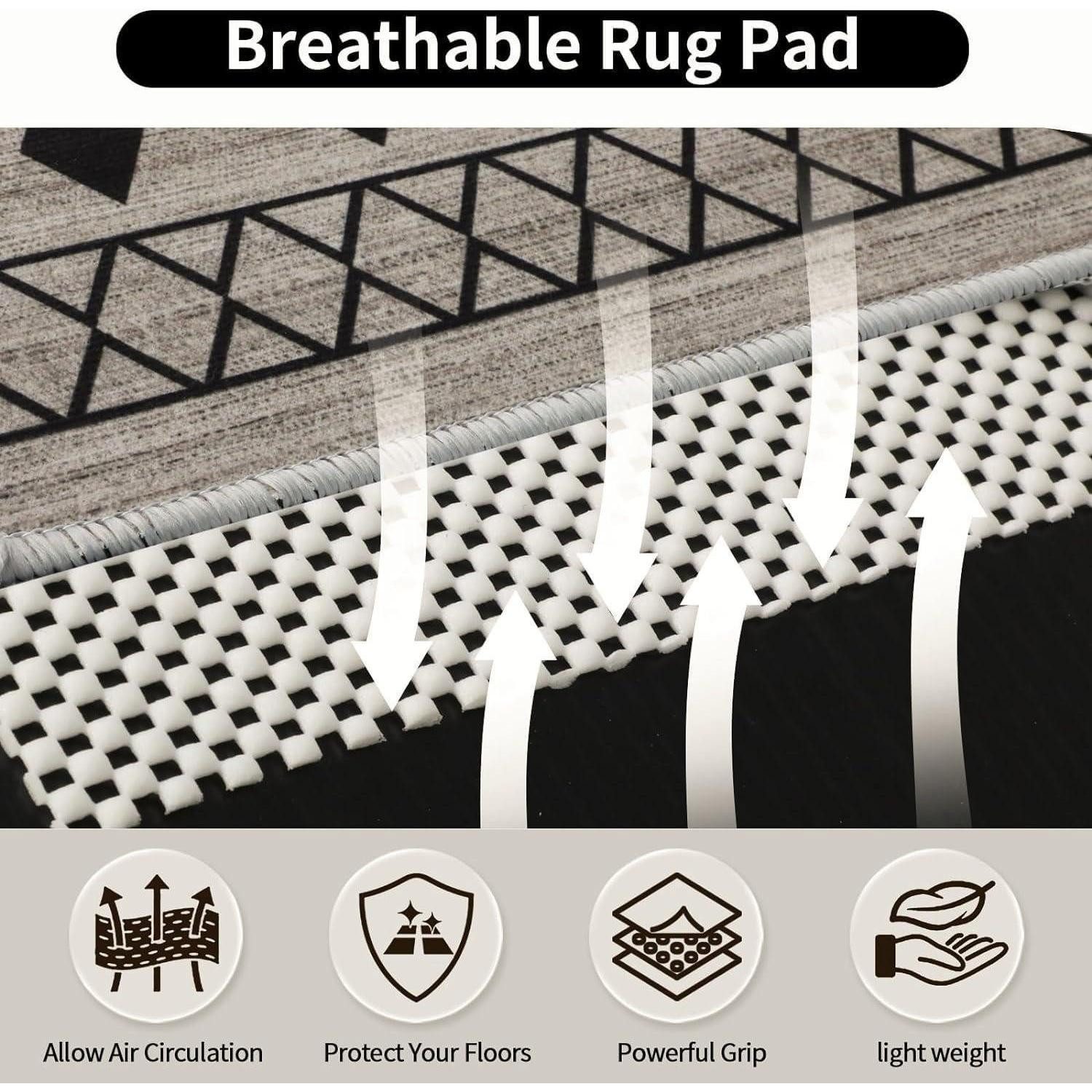 LuxusKollektion Antirutsch Teppichunterlage Antirutschmatte 50cm 200cm PVC zuschneidbar rutschfest Weiß