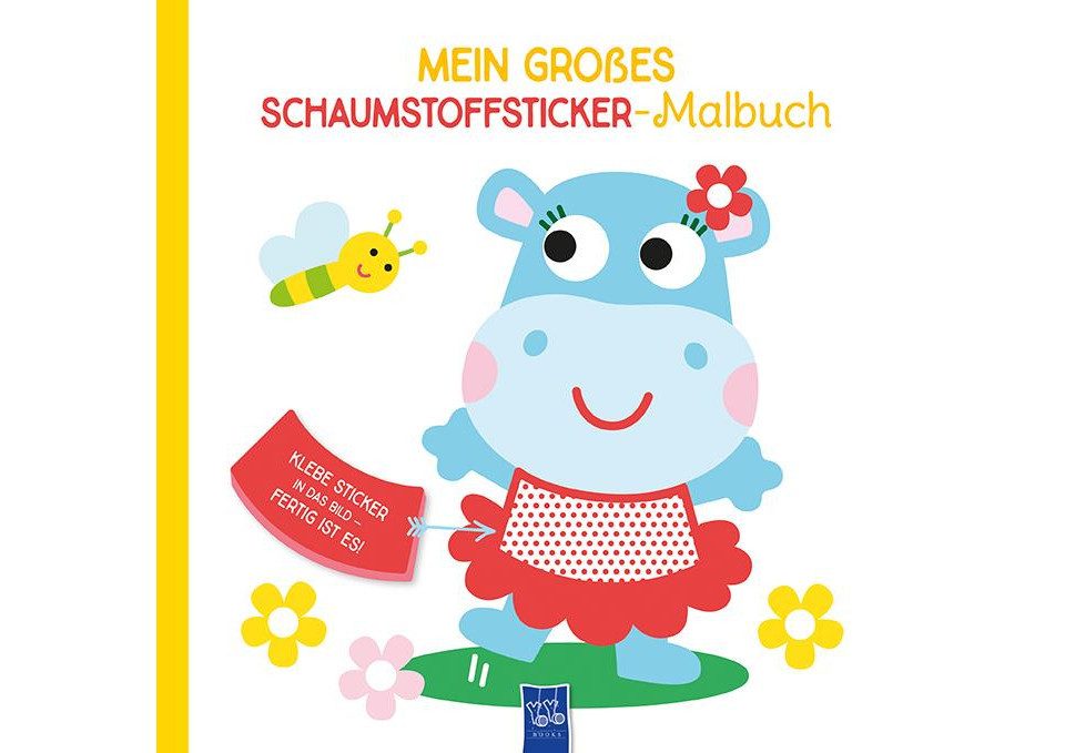 YoYo Books Stickerbuch Mein großes Schaumstoffsticker-Malbuch - Nilpferd