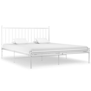 furnicato Bett Weiß Metall 200x200 cm