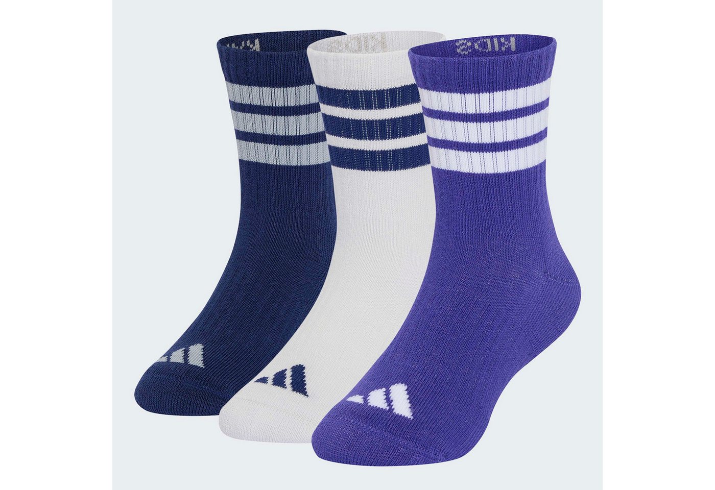adidas Performance Funktionssocken 3-STREIFEN KIDS, KNÖCHELLANG, MIT POLSTERUNG, 3ER-PACK (3-Paar)