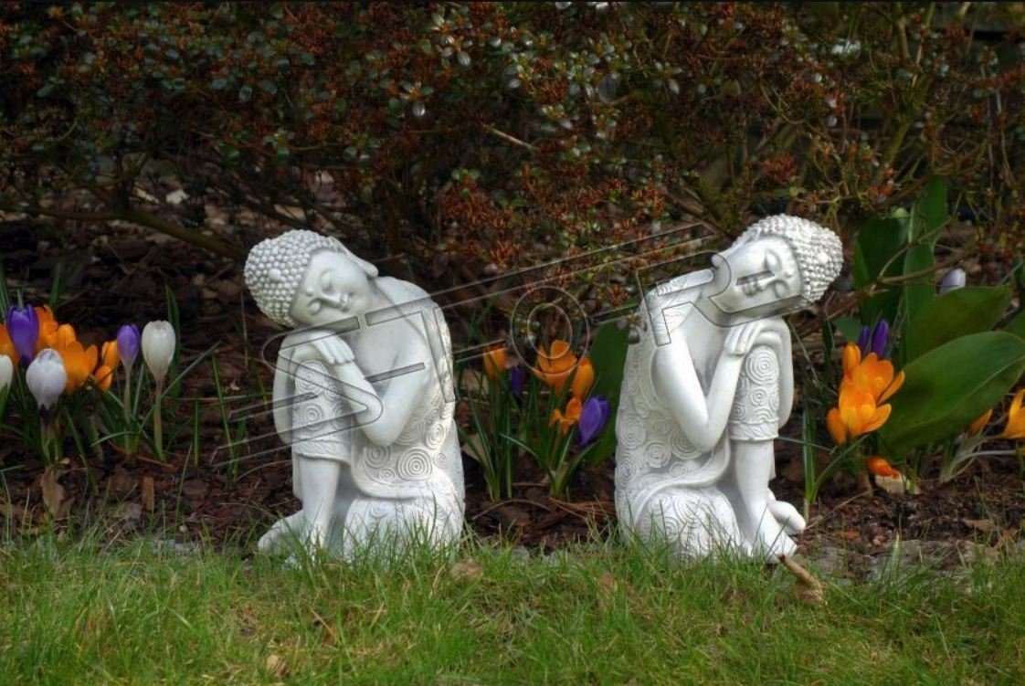 JVmoebel Skulptur Buddha Skulptur in Steinoptik. Große Skulptur für Garten und Wohnbereich | Skulpturen