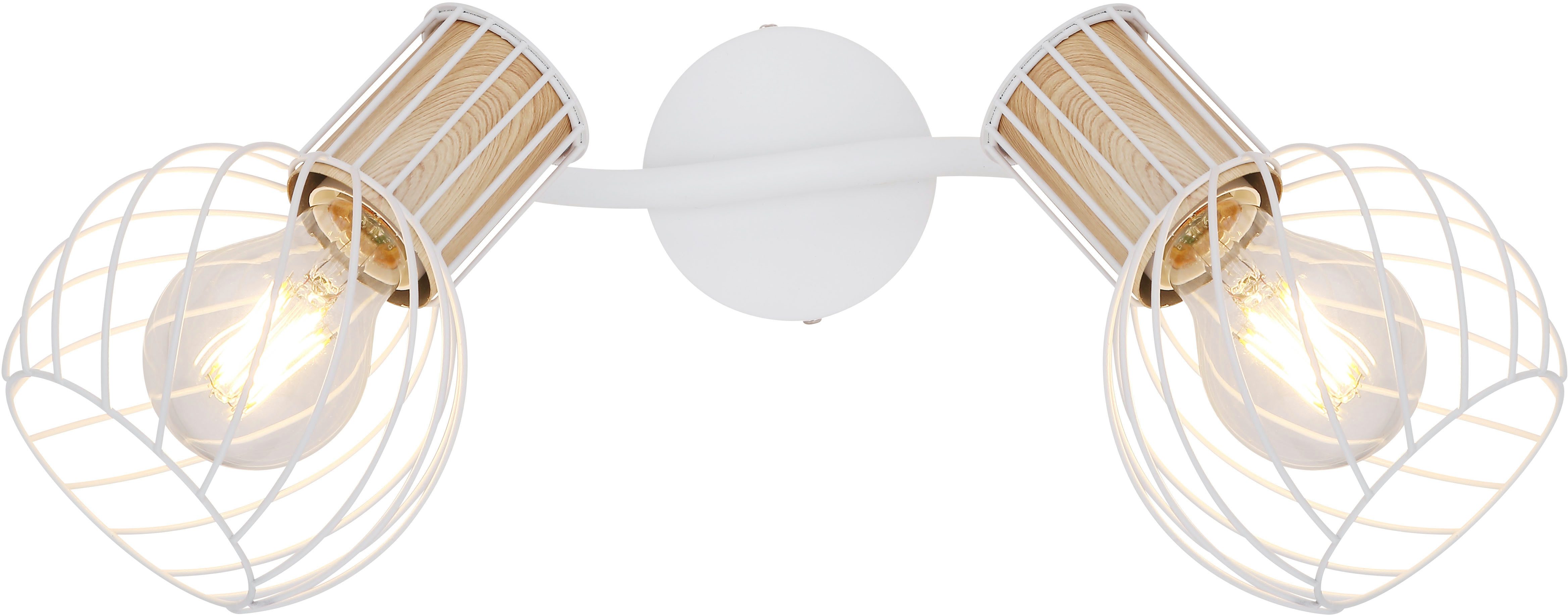 GLOBO LIGHTING Deckenstrahler LUISE, ohne Leuchtmittel, Deckenstrahler/weiß/holzoptik/Flur/Wohnzimmer