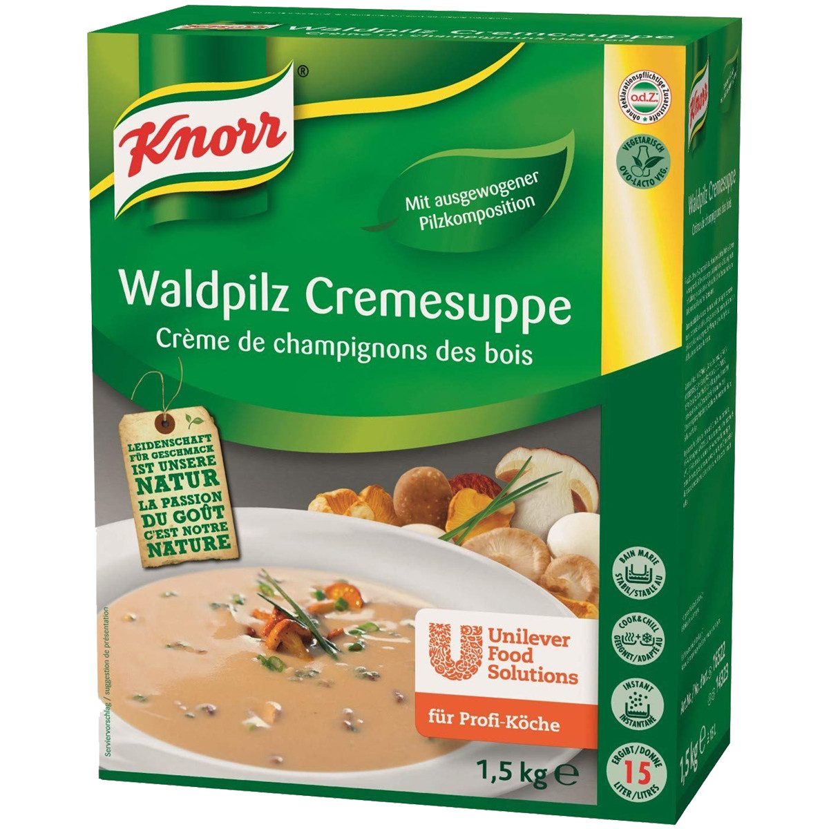 Knorr Saucen, Knorr Waldpilz Cremesuppe ergibt 15 Liter Großpackung für Gastro 1500g