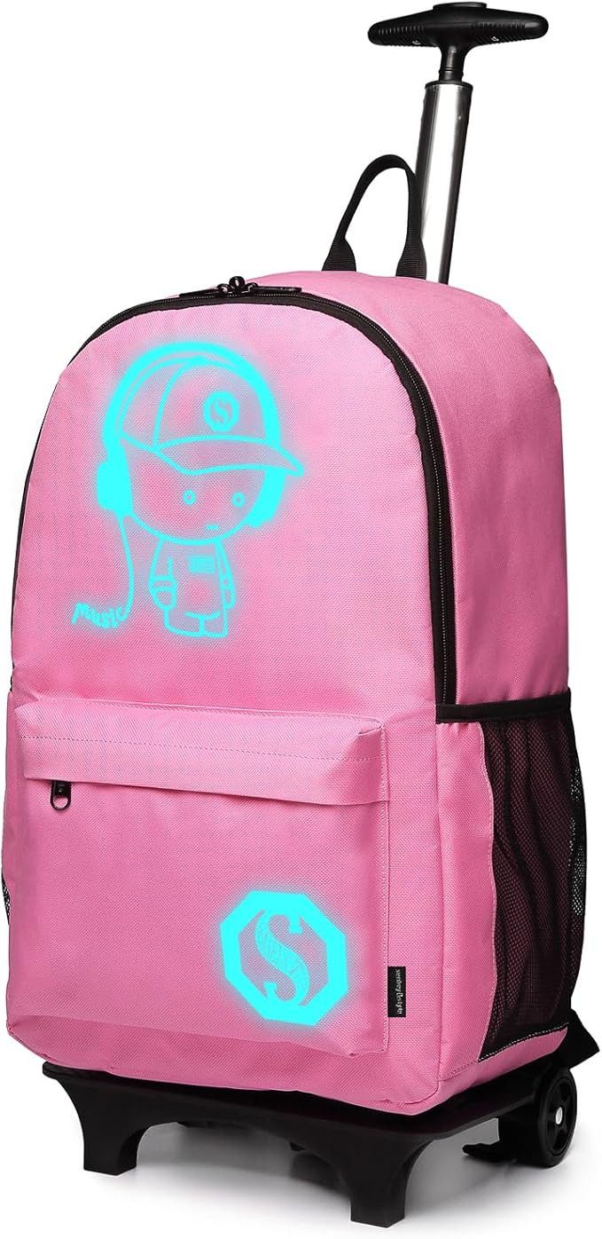 KONO Handgepäck-Trolley Rucksack Tasche mit Rollen Business Trolley Reisetasche für Polyester