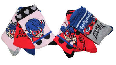 Sun City Socken Miraculous Ladybug Girl Power 6er Pack Socken Grau/Rosa 23/26