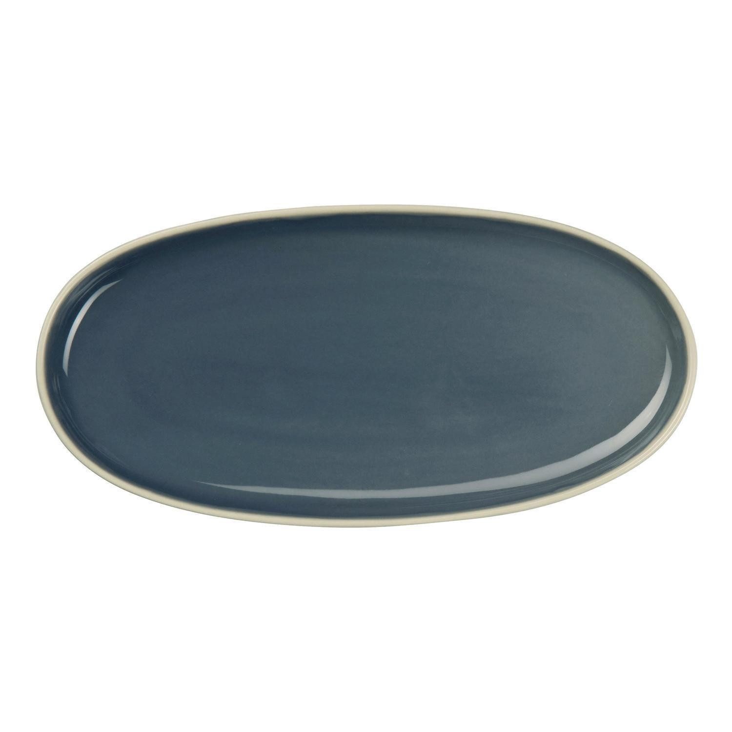 ASA SELECTION Teller Aperitifteller SEMANA, B 20 x T 10 cm, Blau, (1 St), aus Steinzeug