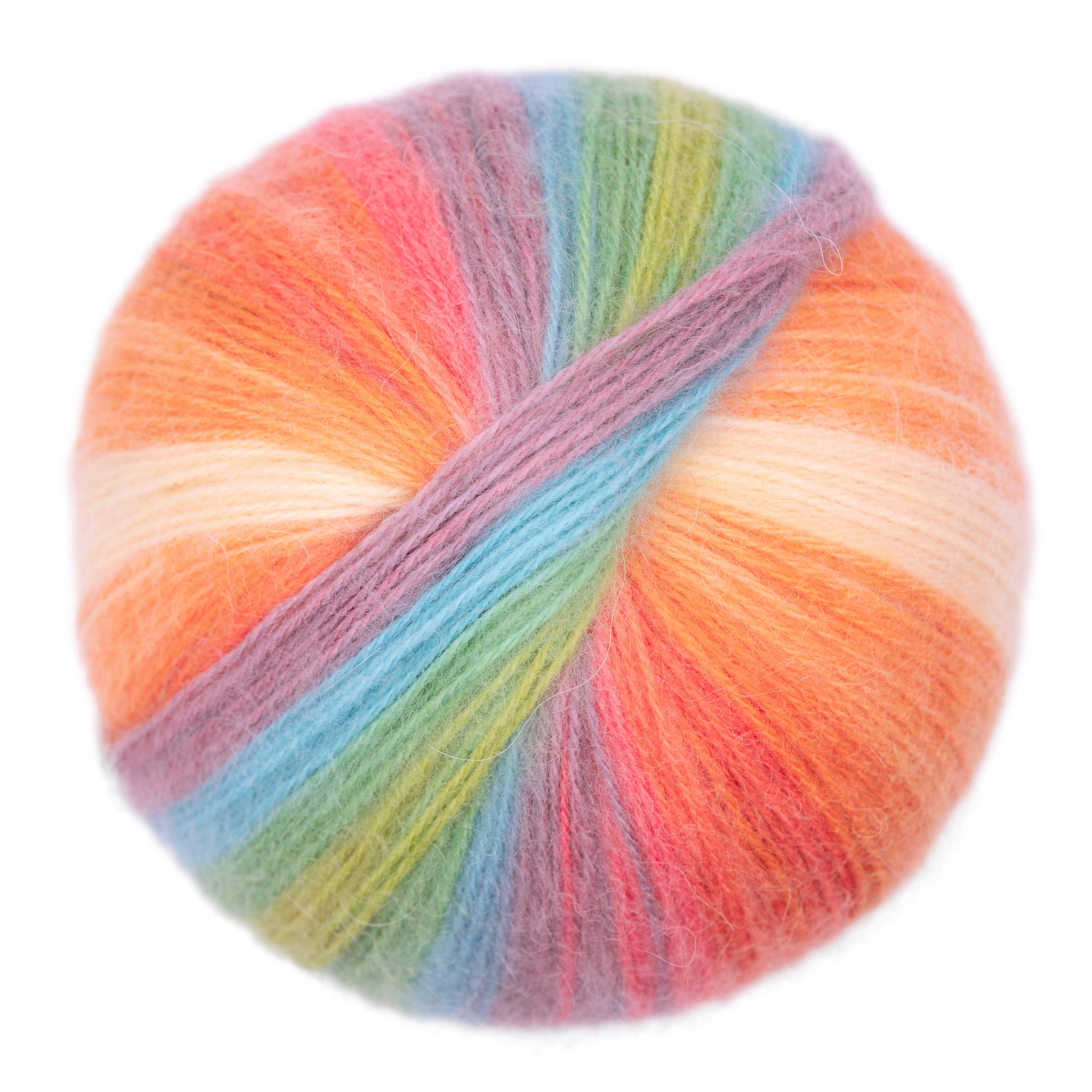 Gründl Wolle Mirabella Farbverlaufsgarn mit Anleitung Häkelwolle, 550,00 m (Wolle Farbverlaufswolle zum Stricken und Häkeln, Strickwolle, Strickgarn, Handstrickgarn), 80% Polyacryl, 20% Wolle