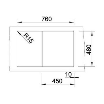 Blanco Granitspüle BLANCO Einbauspüle ZIA 45 S Silgranit, Vulkangrau, 78/50 cm