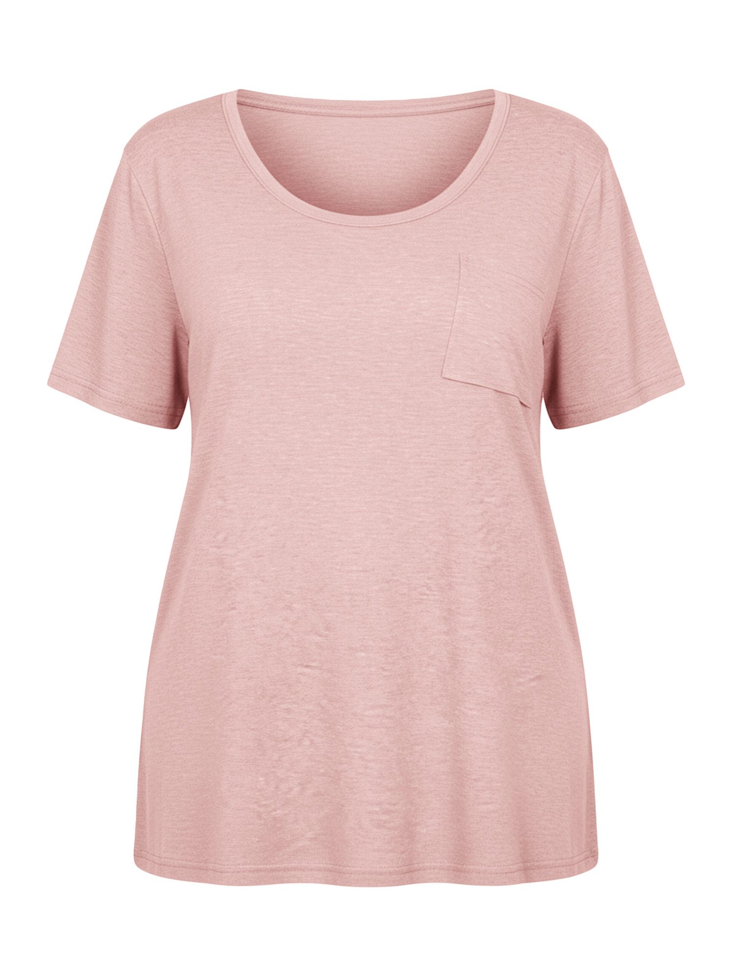 T-Shirt Damen Oversize mit Brusttasche Rundhals Halbarm