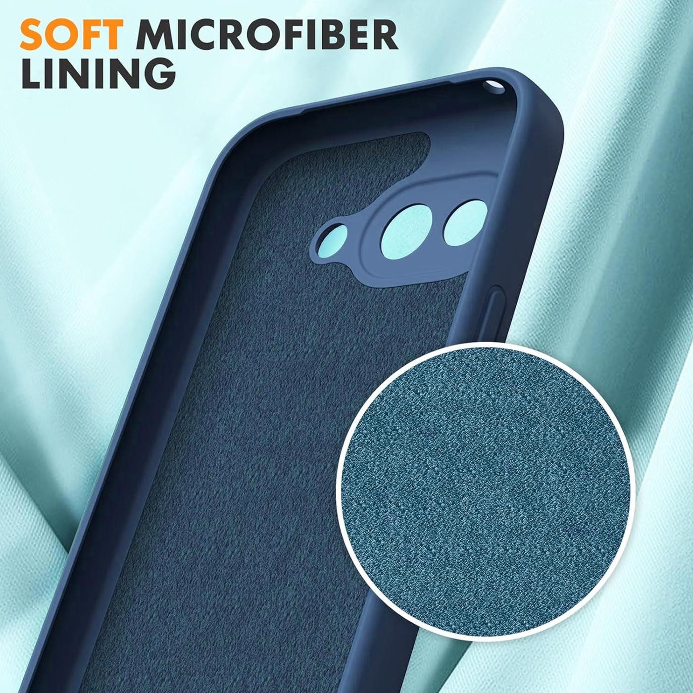 CoolGadget Handyhülle Silikon Colour Series Slim Case für Google Pixel 9a 6,3 Zoll, Hülle weich Handy Cover für Pixel 9a Schutzhülle Innenfleece – Bild 5 von 5