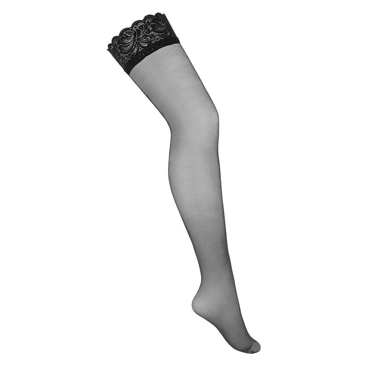 KOTEK Strapsstrümpfe Strapsstrümpfe in schwarz in Übergrößen Nylon (1-Paar)