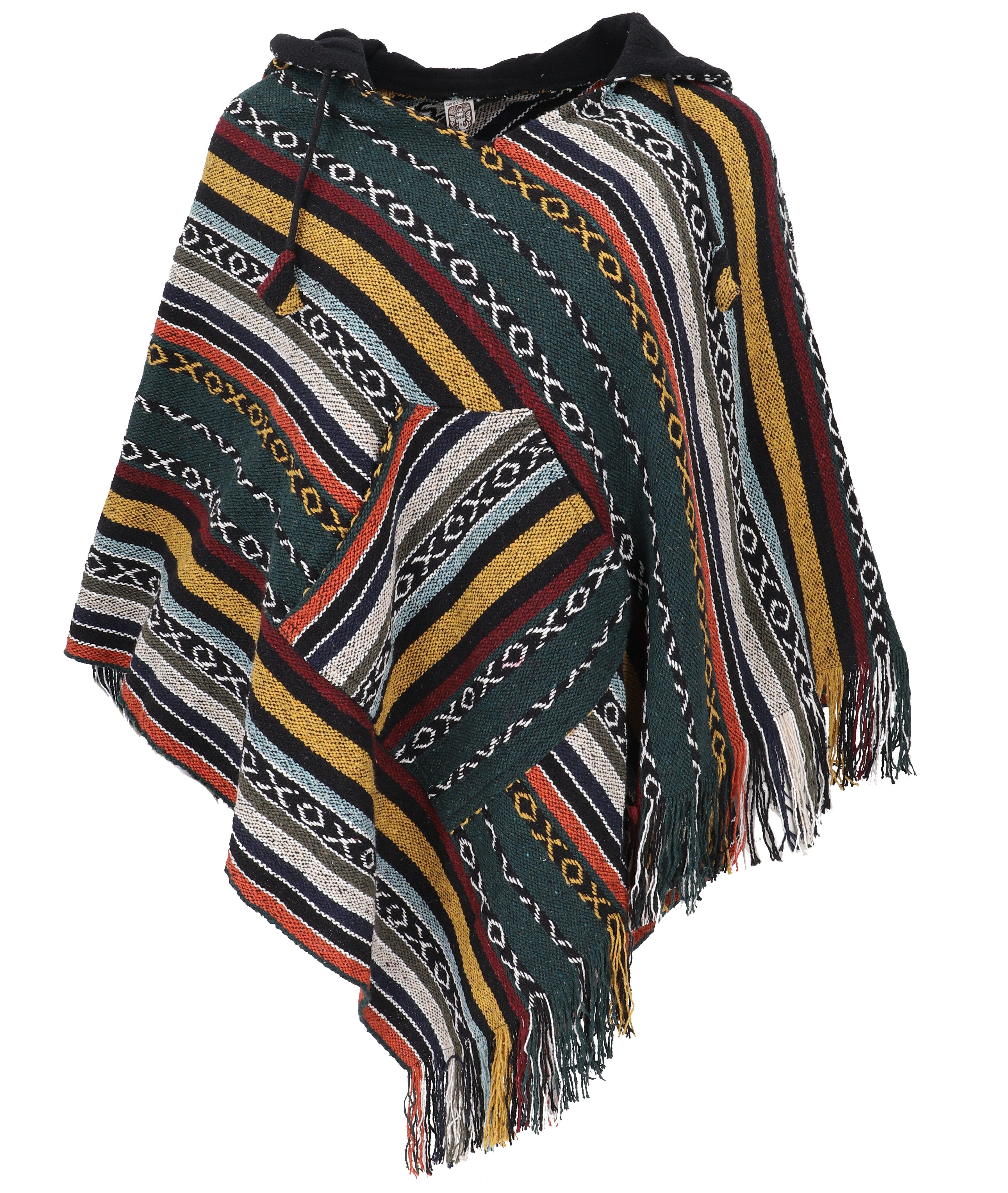 Guru-Shop Strickjacke Unisex Poncho Hippie chic, Andenponcho mit.. alternative Bekleidung