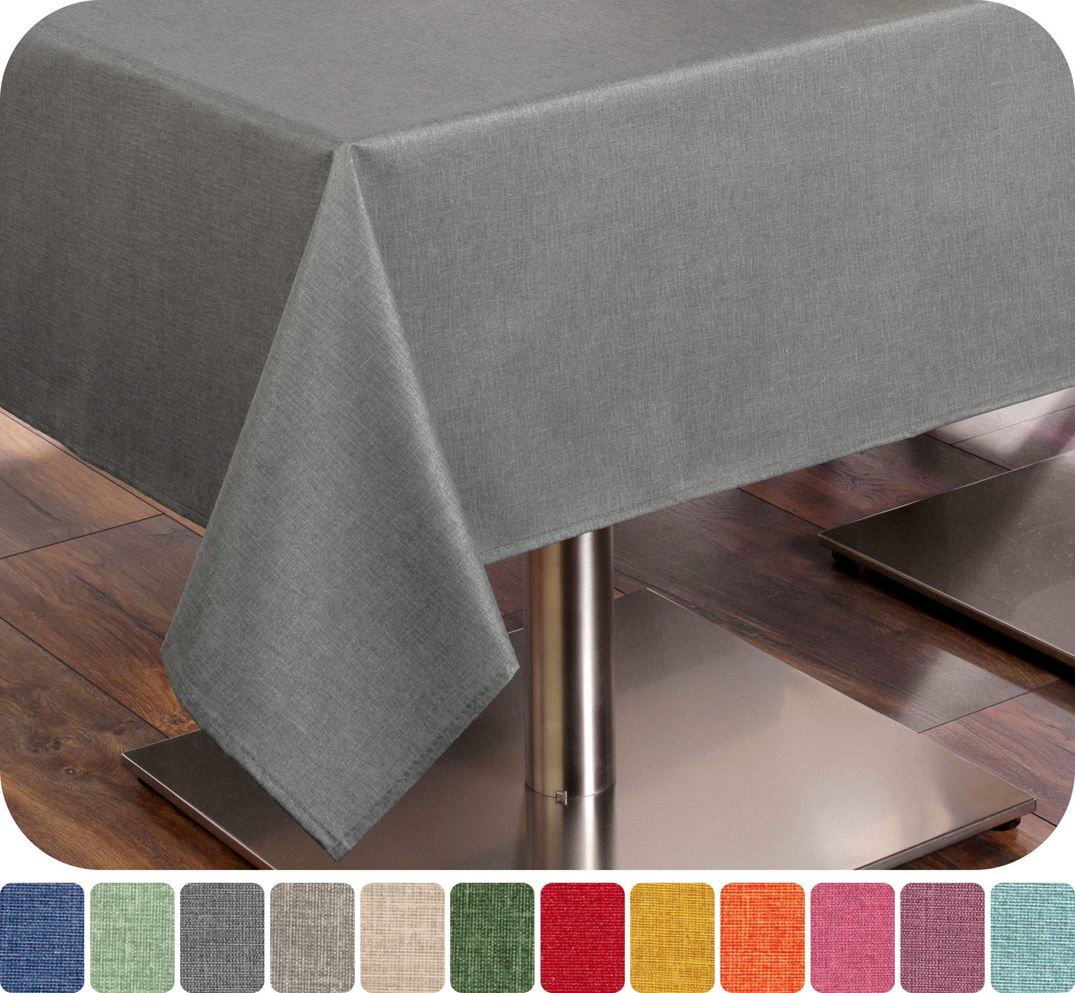 Beautex Tischdecke Leinenoptik wasserabweisend, fleckabweisend und pflegeleicht (1-tlg), Hochwertiger Saum, waschbar bis 40°C, 70% Baumwolle, 30% Polyester