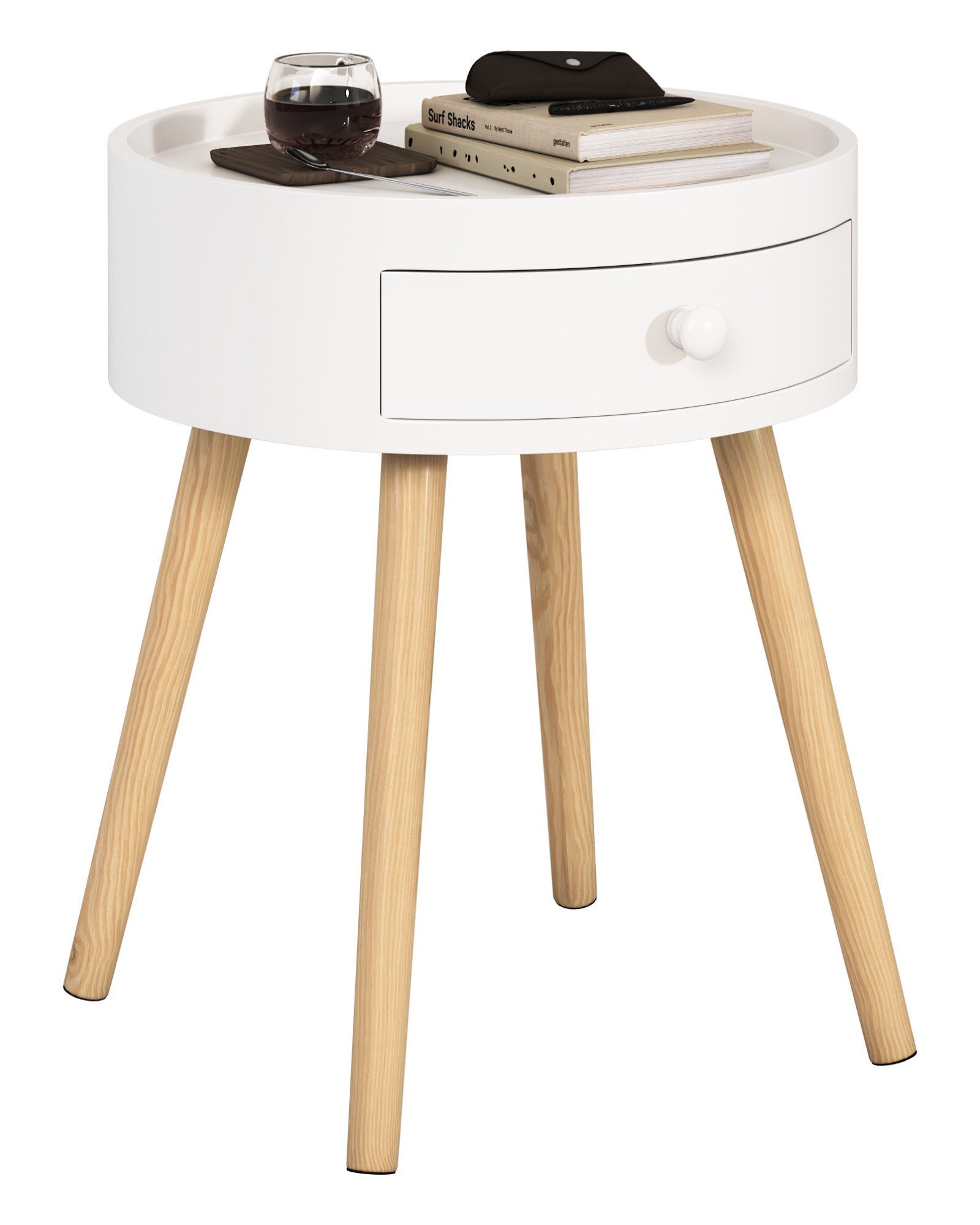 Woltu Nachttisch (1-St), Beistelltisch Nachtkommode, mit Schublade, MDF, We günstig online kaufen