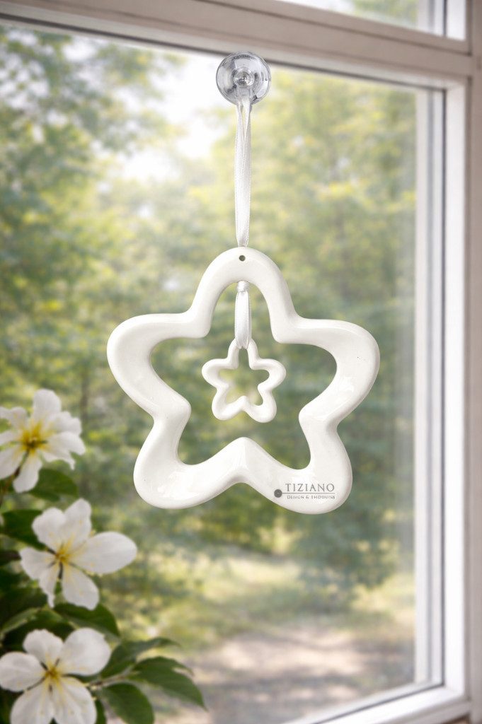 TIZIANO - DESIGN & EMOTIONS Dekofigur Doppelhänger Blume Alisa creme-weiß