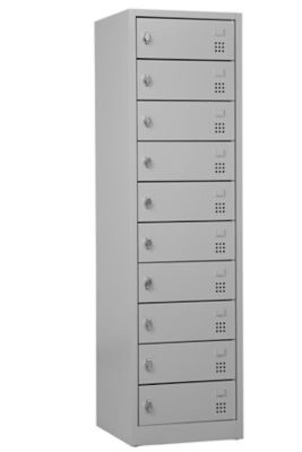 Grau Fächer, HxBxT 10 Weiß Bear, PROREGAL® Computerschrank 180x50x50cm, Notebookschrank