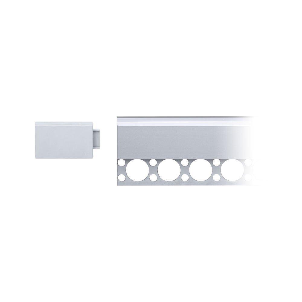 Paulmann LED-Stripe-Profil LumiTiles Profil kurz Streifen Endkappe LED Profilelemente in 1-flammig, Grau, Abdeckung