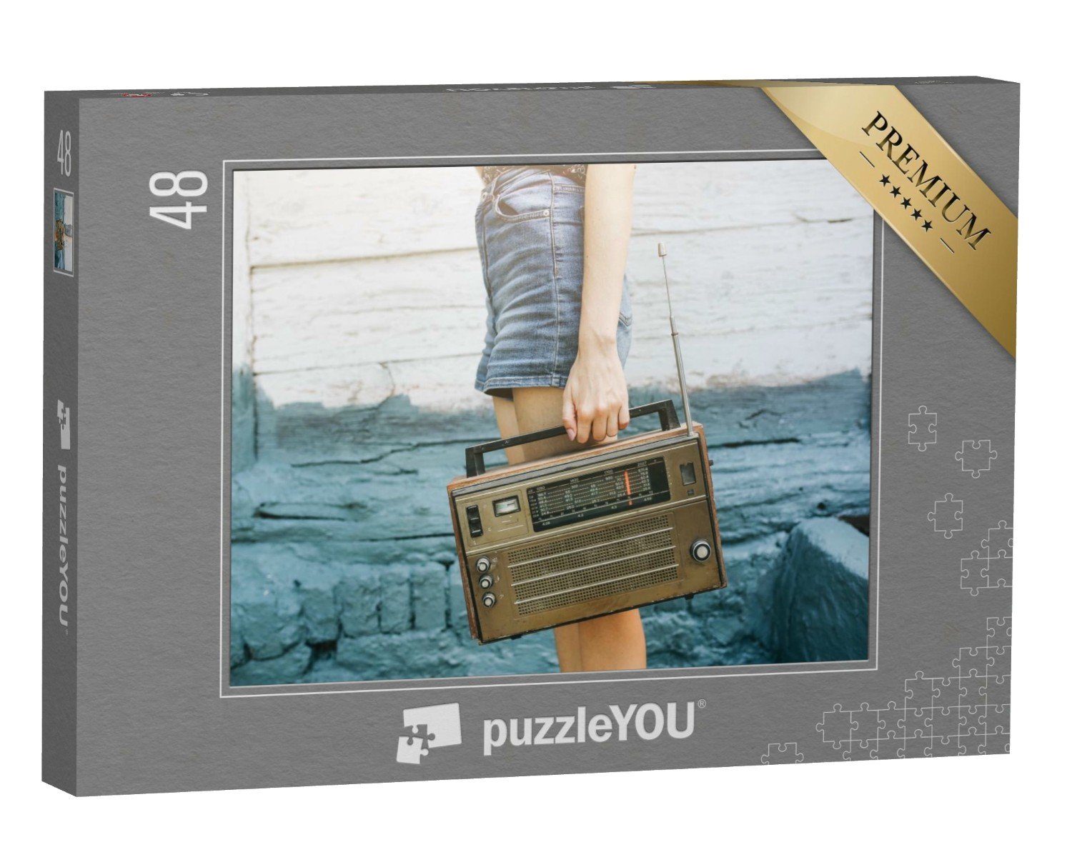 puzzleYOU Puzzle Retro-Lifestyle mit tragbarem Radio, 48 Puzzleteile, puzzleYOU-Kollektionen Nostalgie