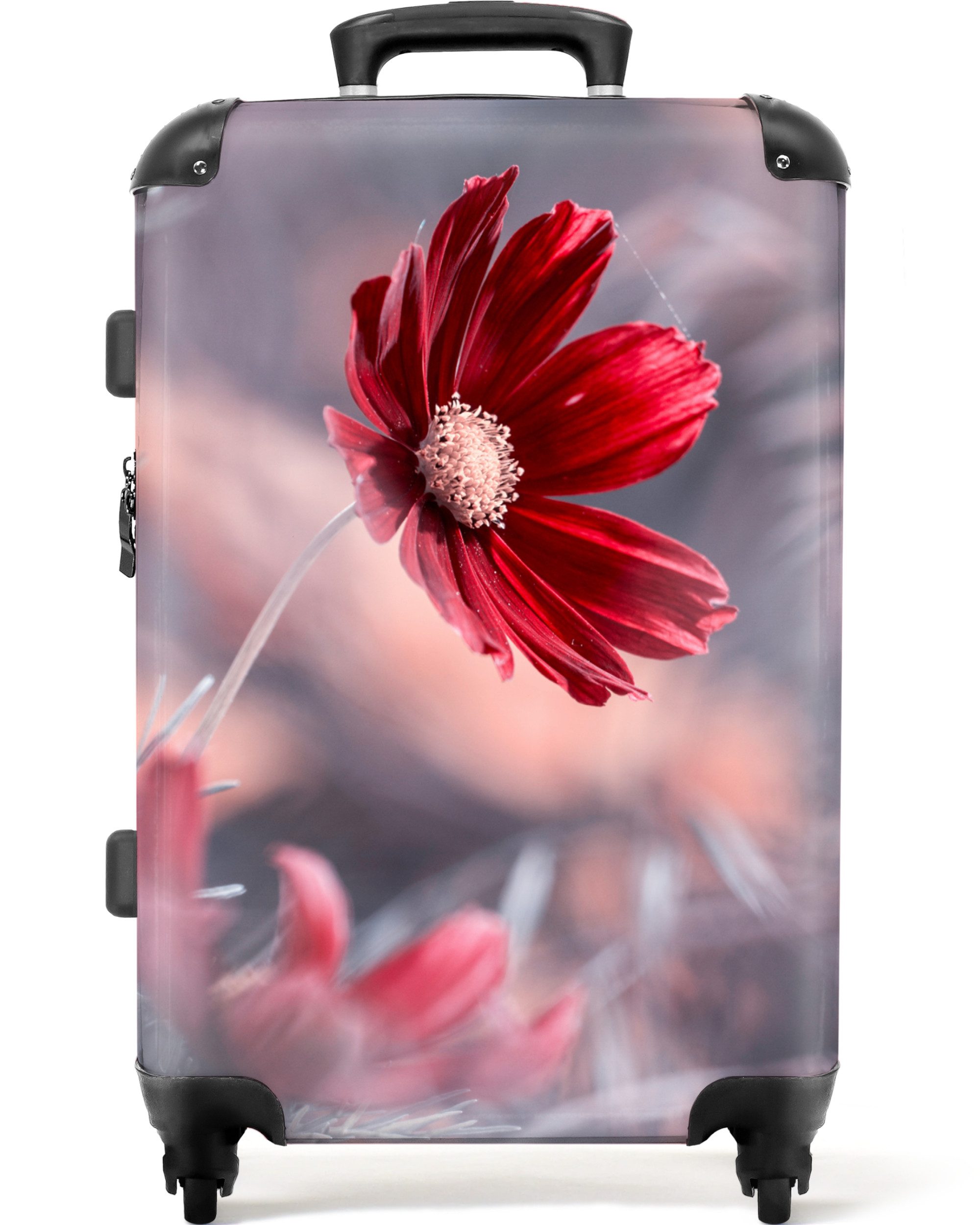 NoBoringSuitcases.com© Hartschalen-Trolley Blumen - Rot - günstig online kaufen