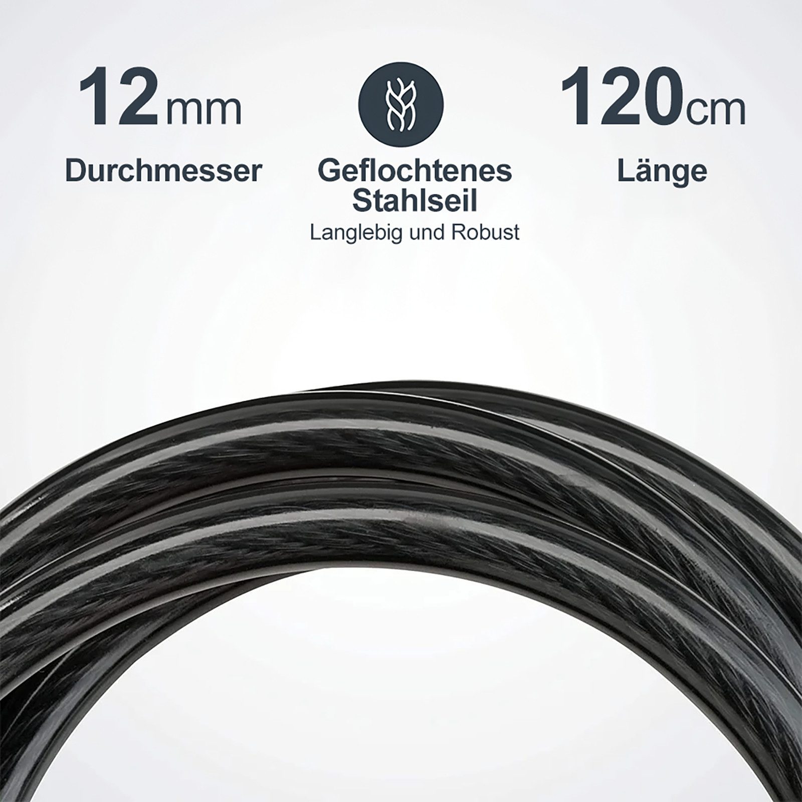HUGERSTONE Zahlenkettenschloss Fahrradschloss Zahlenschloss mit 5er Zahlencode, 120cm Kettenschloss (Set, 2-tlg, 1 Fahrrad Schloss + 1 Montagehalterung), Hohe Sicherheit E Scooter Schloss für E-Bike, Fahrrad und Motorrad