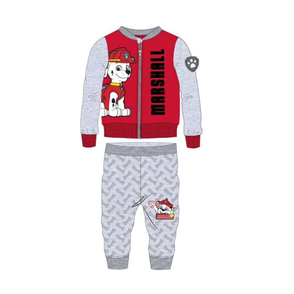 PAW PATROL Shirt & Hose PAW Patrol 'Marshall' Trainingsanzug für Babys/Kleinkinder, Rot/Grau (Set, 2-tlg)