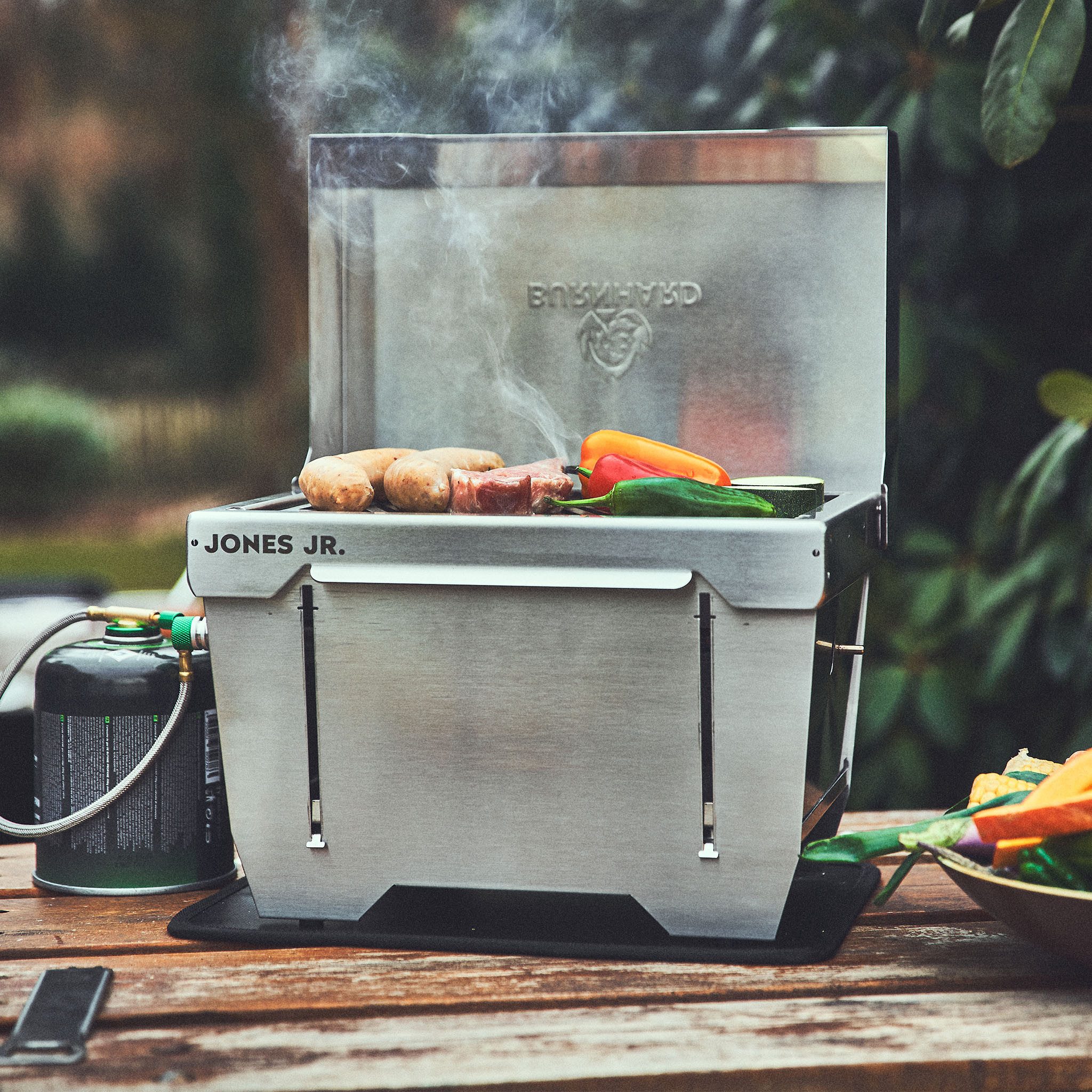 BURNHARD® Gasgrill, JONES Jr., Klappgrill Edelstahl Gasgrill 1-Brenner