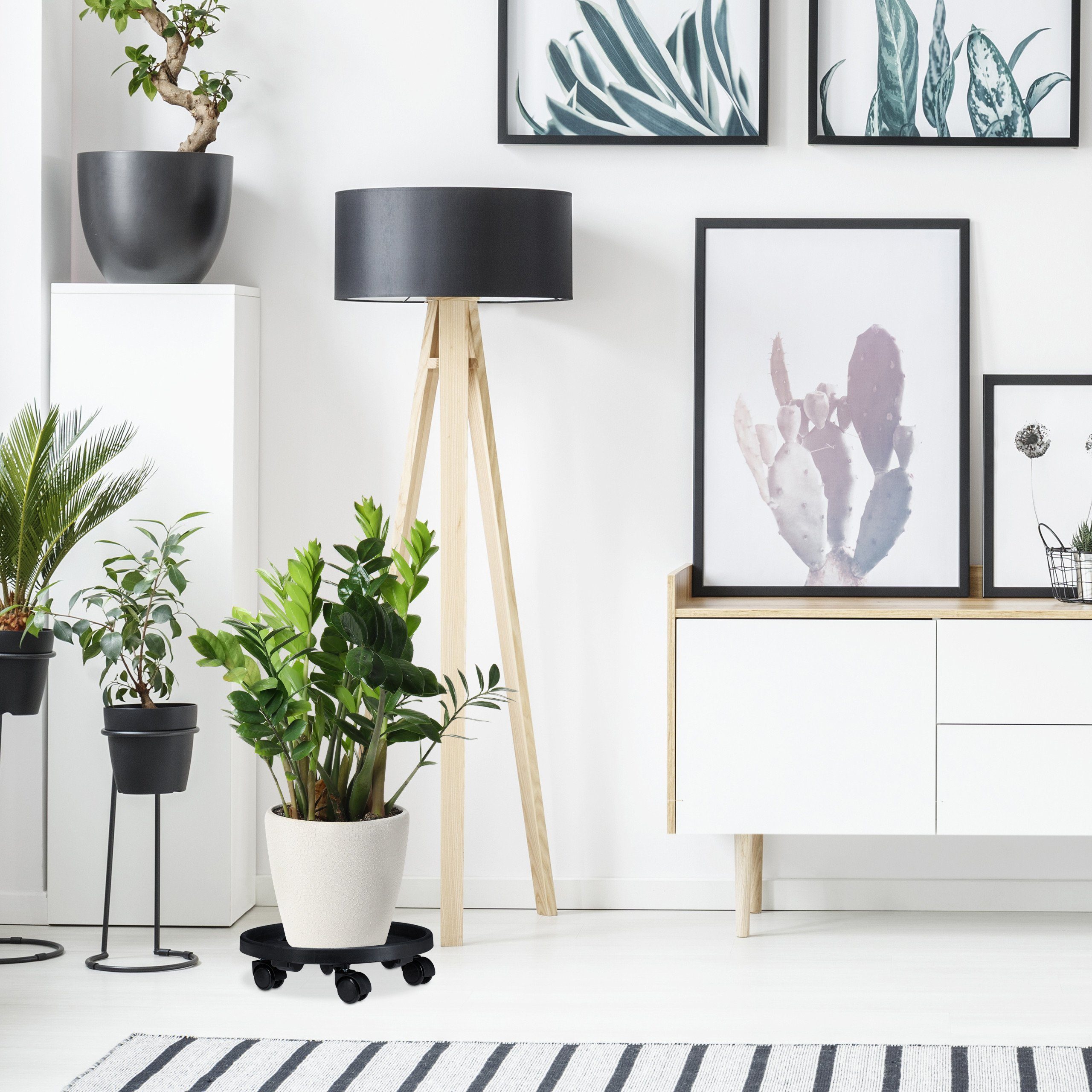 relaxdays Blumentopfuntersetzer Pflanzenroller Kunststoff klein 2er günstig online kaufen