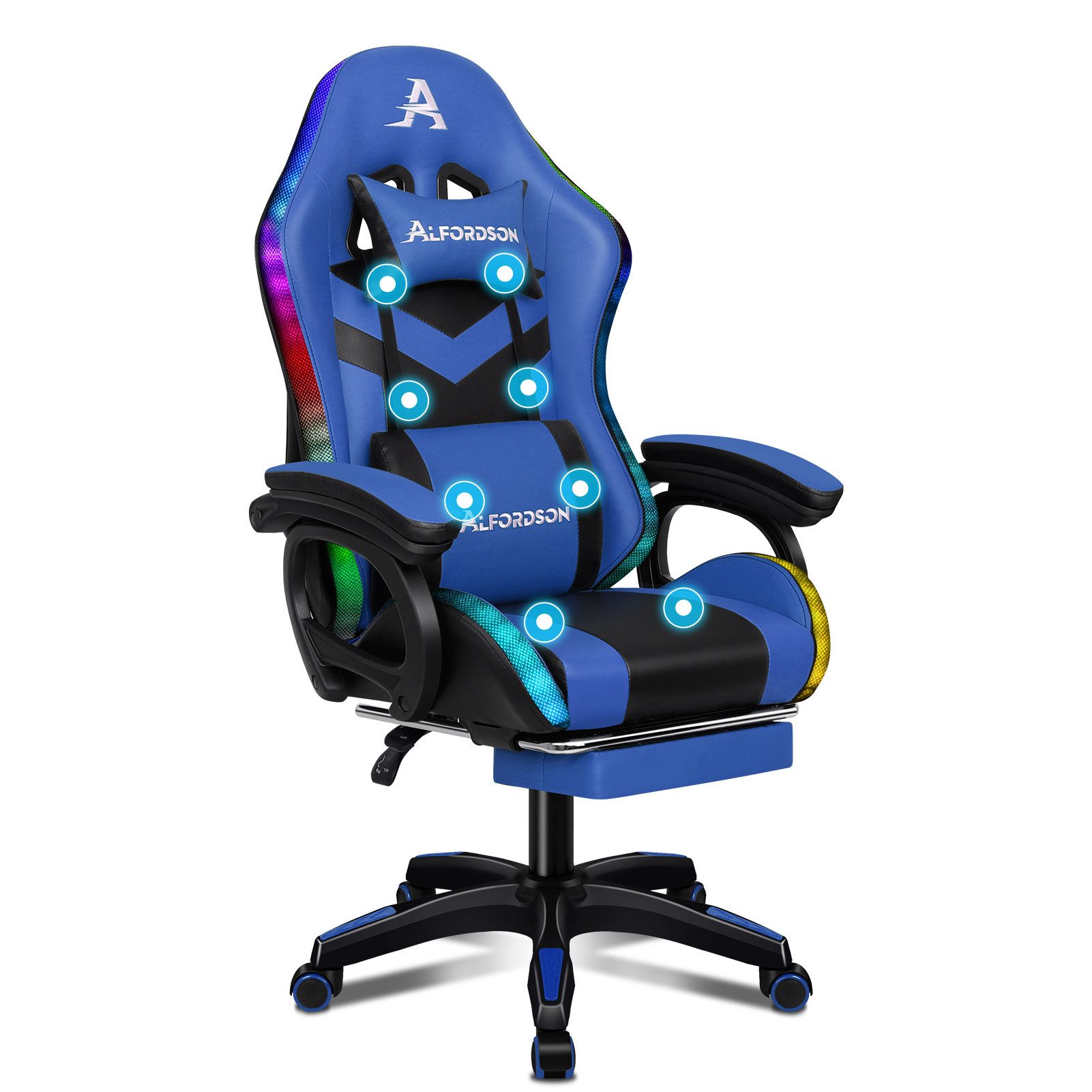 ALFORDSON Gaming-Stuhl 12 RGB LED-Farben Fernbedienung, günstig online kaufen