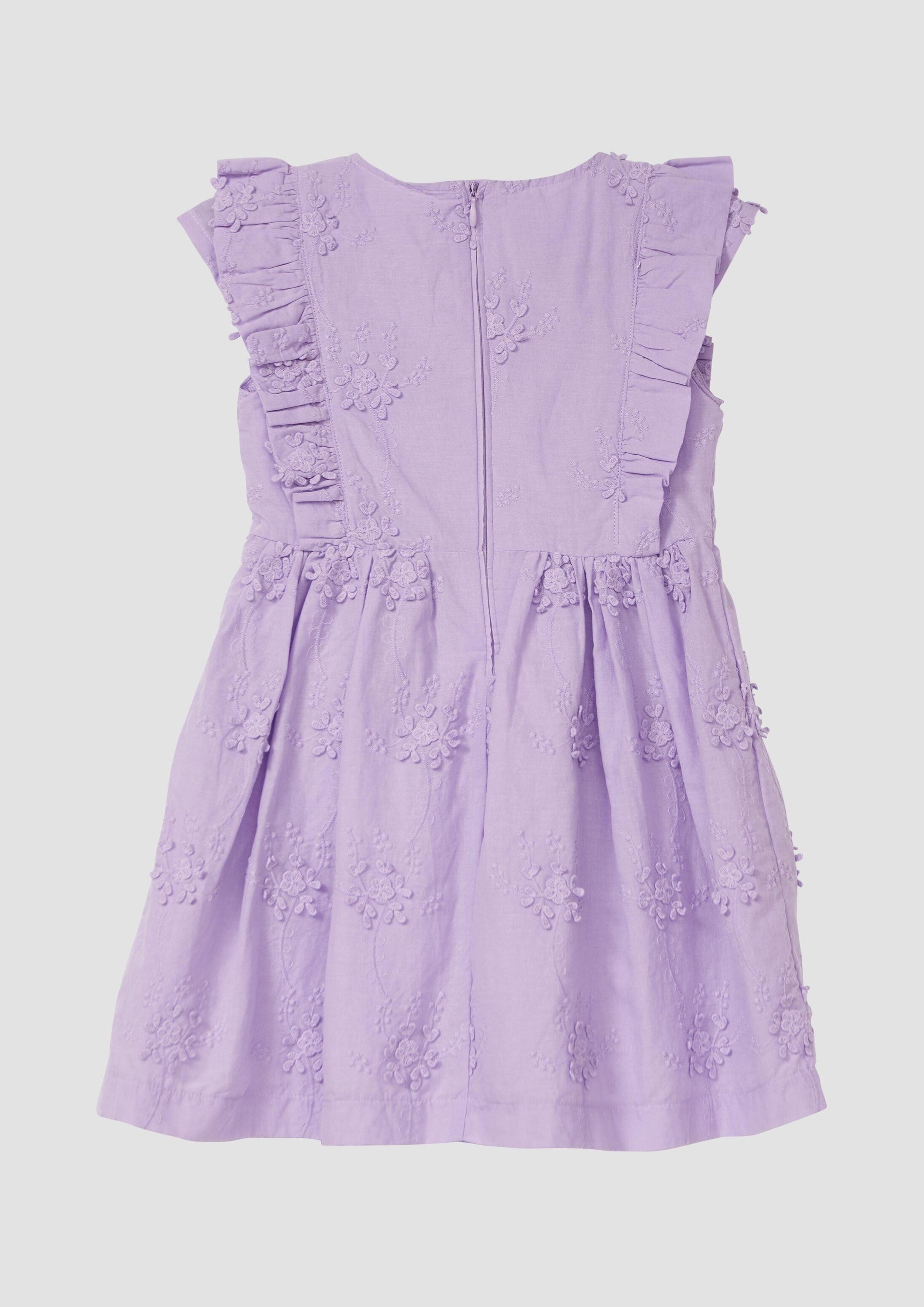 s.Oliver Minikleid Kleid Kurzes Kleid mit Flügelärmeln und floraler Stickerei
