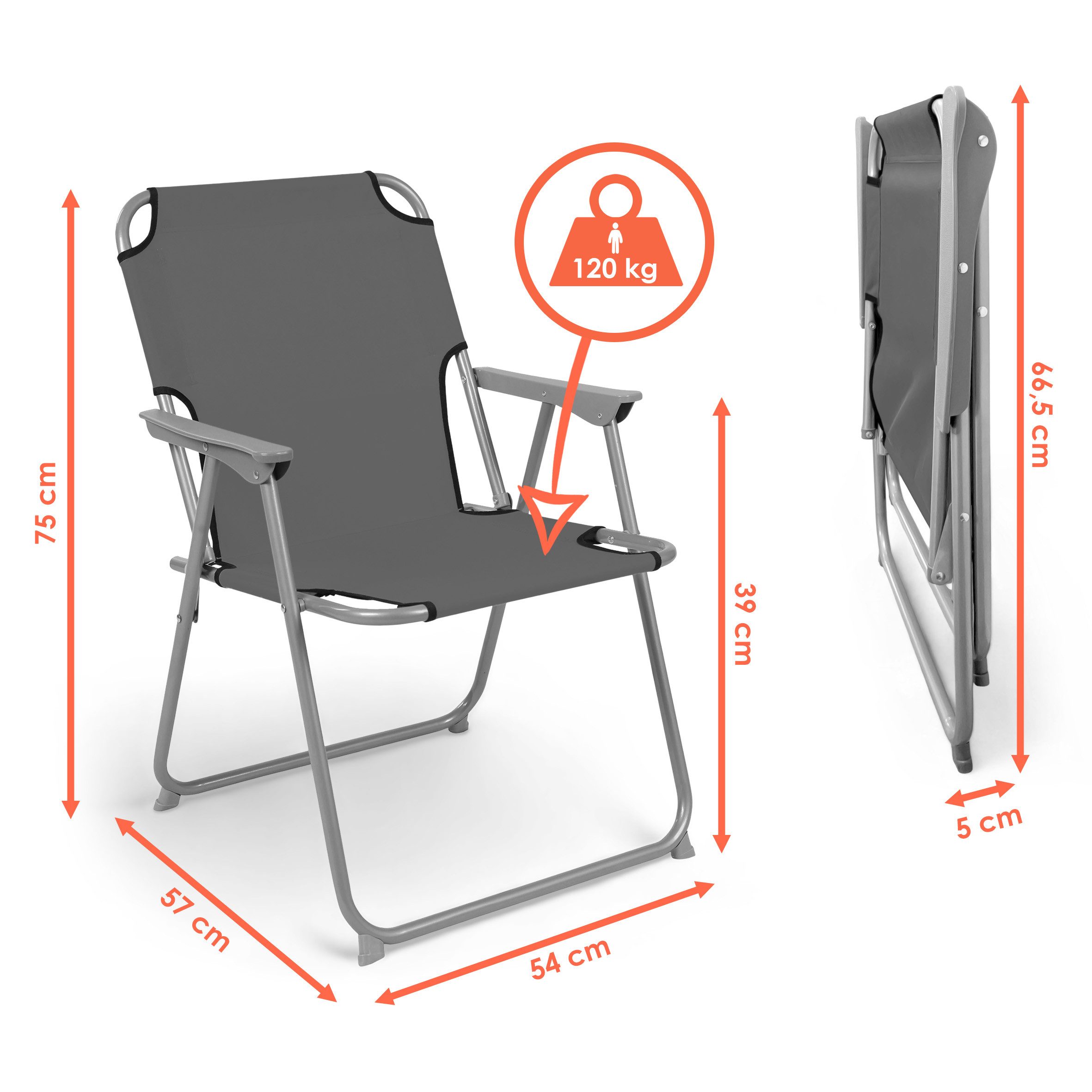 Spetebo Campingstuhl Camping Klappstuhl belastbar bis 120 kg - 2er Set (Anz günstig online kaufen