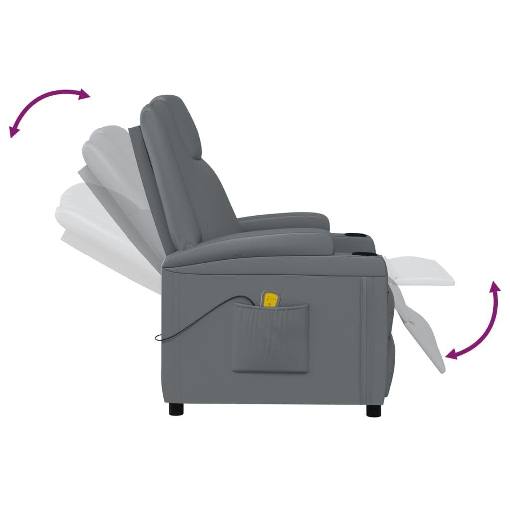 DOTMALL Massagesessel Relaxsessel,hoher Anthrazit Kunstleder ergonomisch geformt, Sitzkomfort