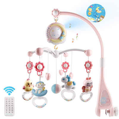 HYTIREBY Mobile Mini Tudou Baby Crib Mobile, mit Musik und Lichtern,Timing-Funktion,Projektion
