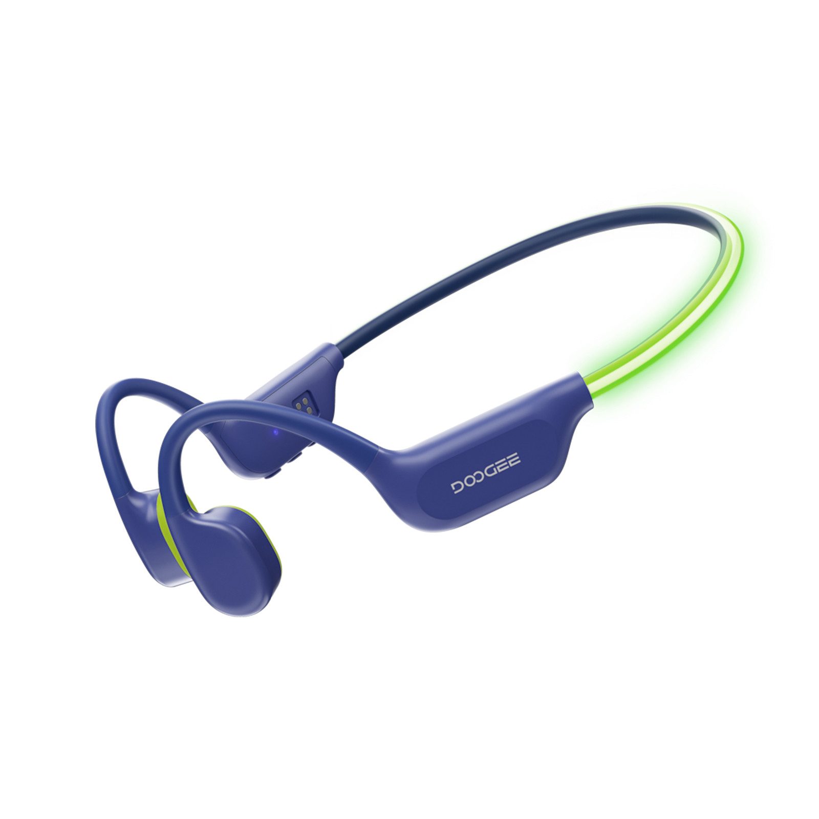 DOOGEE Knochenschall Kopfhörer, LED-Lichtleiste, IP68, Bluetooth 6.0 Bluetooth-Kopfhörer (10h Akku, MP3-Modus 32GB, für Schwimmen, Radfahren & Sport geeignet)