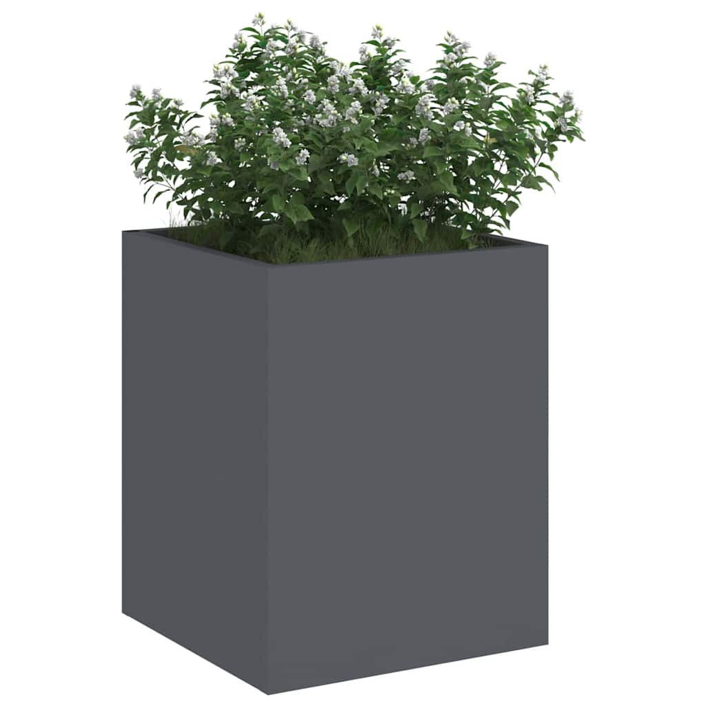 vidaXL Blumentopf Gartenblumentopf Anthrazit Kaltgewalzter Stahl günstig online kaufen