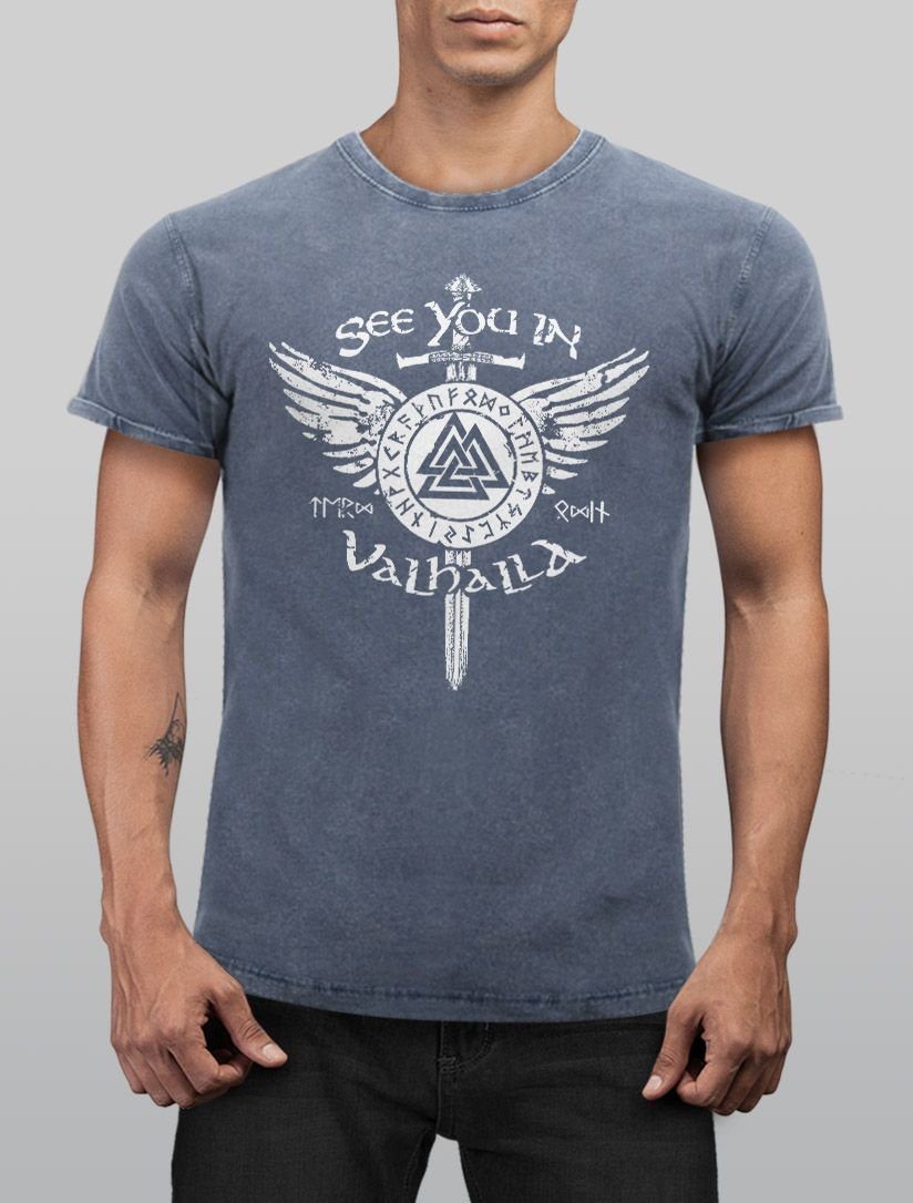 Neverless Print-Shirt Herren Vintage Shirt See günstig online kaufen
