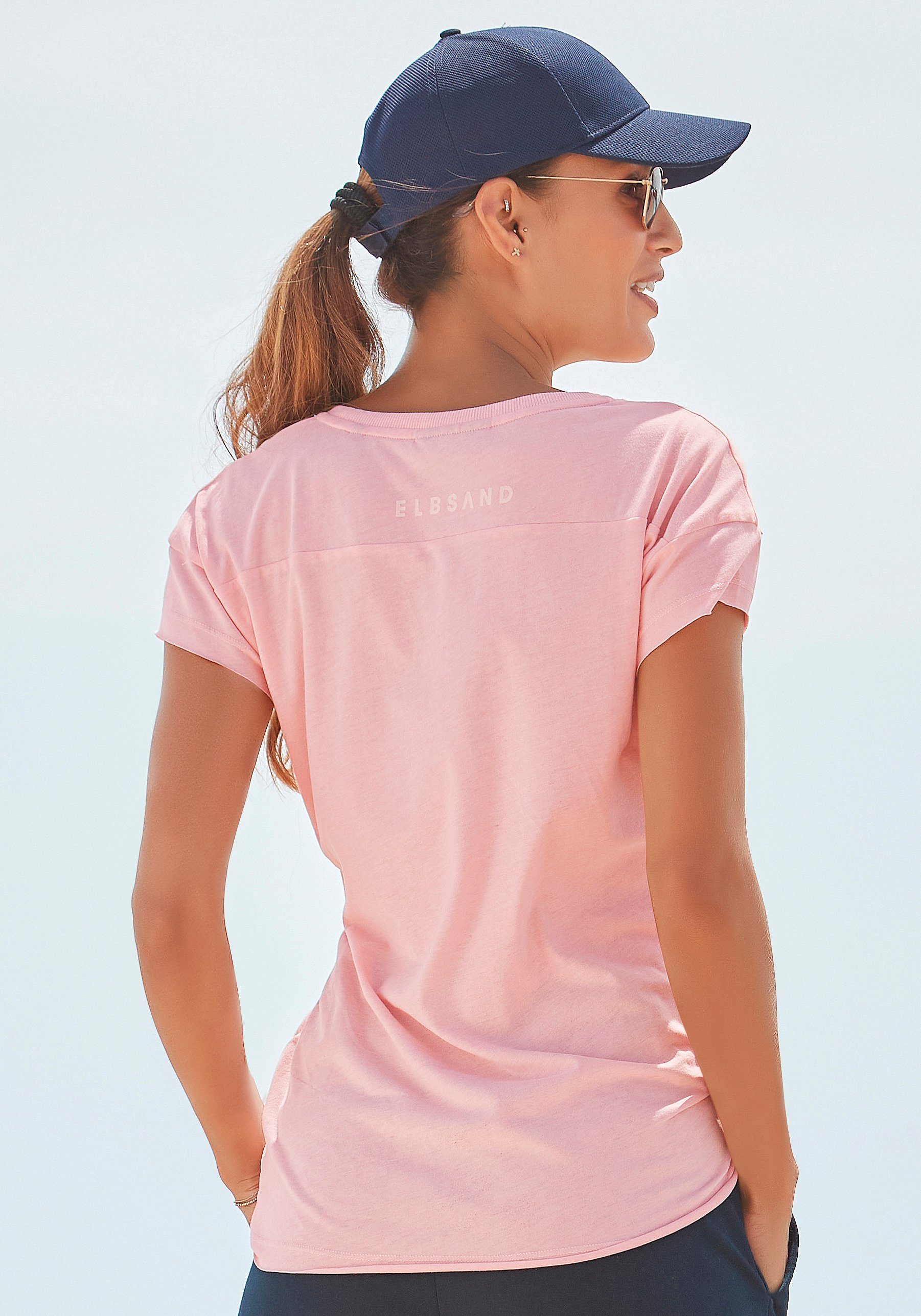 Elbsand T-Shirt Ranva mit Logodruck, Kurzarmshirt aus Baumwoll-Mix, sportlich