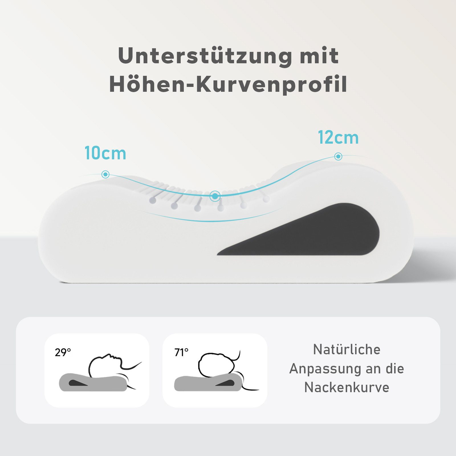 ROYGBIV Nackenstützkissen Memory Foam, Orthopädisches Kissen mit 2 Höhen, S günstig online kaufen