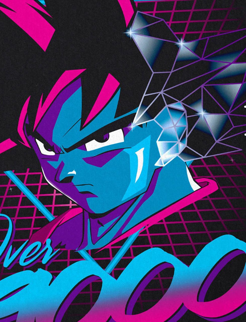 style3 T-Shirt Over 9000 Neon vegeta power super dragonball z gt songoku db günstig online kaufen