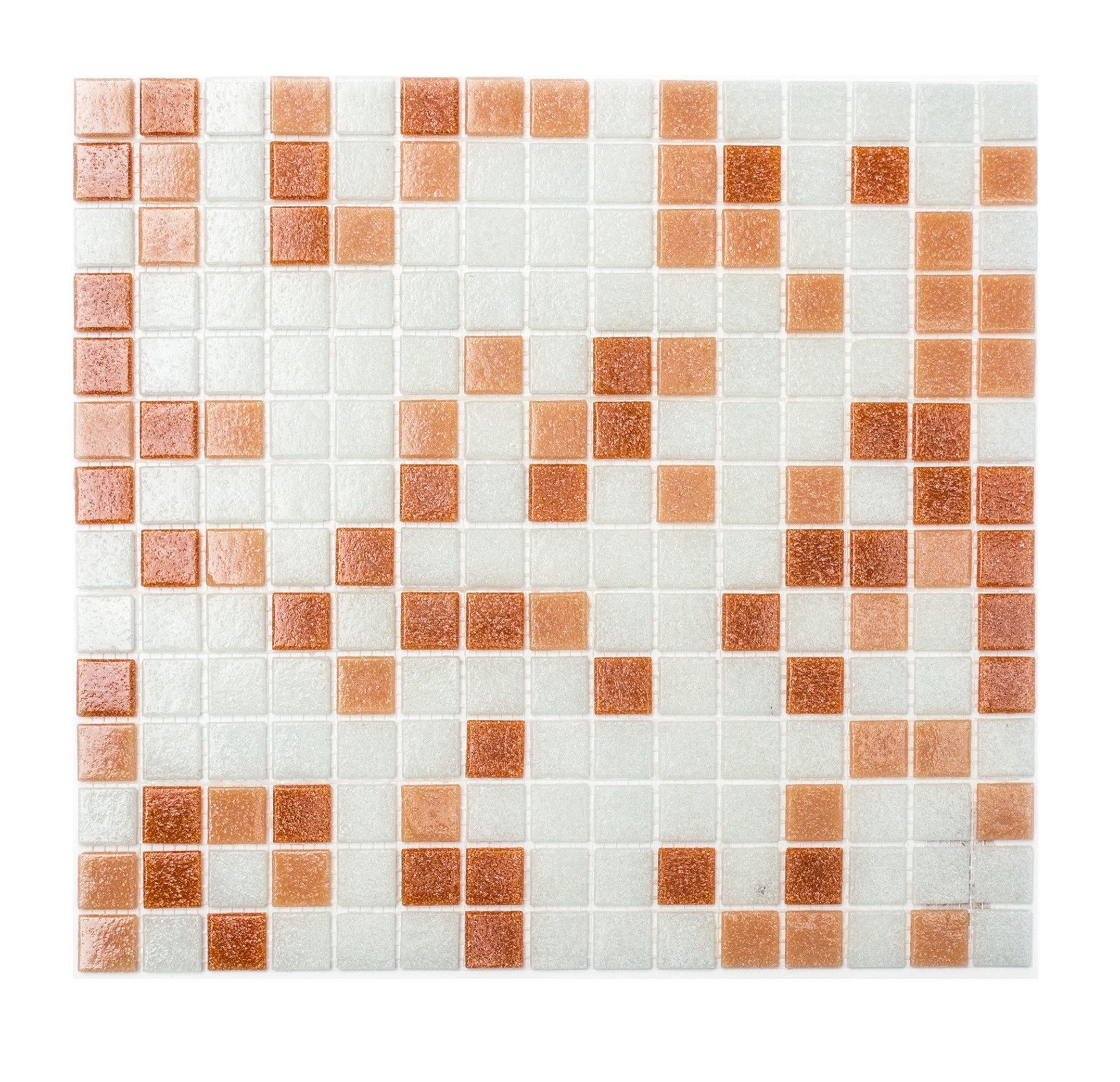 Mosani Bodenfliese Glasmosaik Mosaikfliesen weiß rose braun terracotta Badfliese